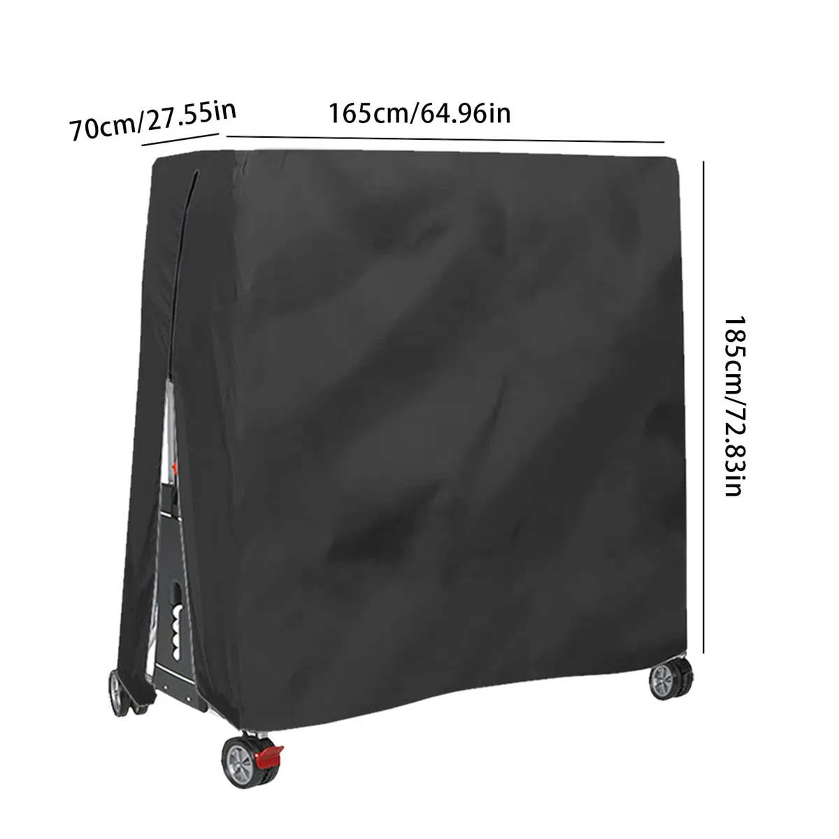 Copertura per tavolo da tennis e ping pong con cerniera e coulisse, 420D Oxford resistente impermeabile per interni ed esterni (185 x 165 x 70 cm) (nero)