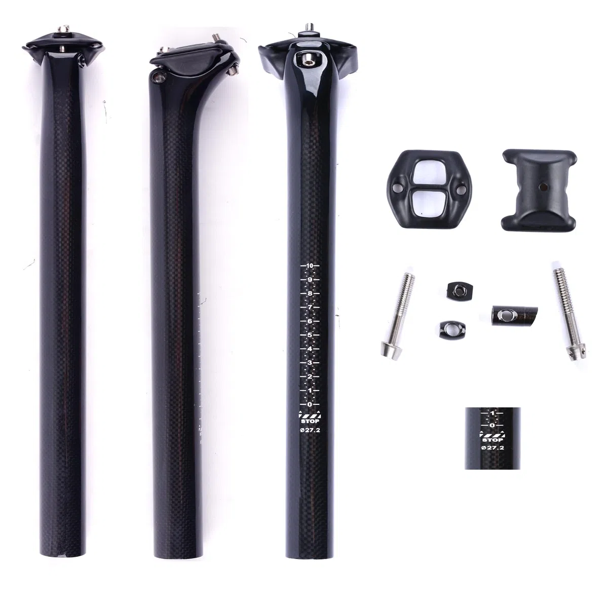 3k Fibra di Carbonio Lucida 27.2/31.6mm*350/400mm Reggisella per Bici da Ciclismo Mountain/Road Bike