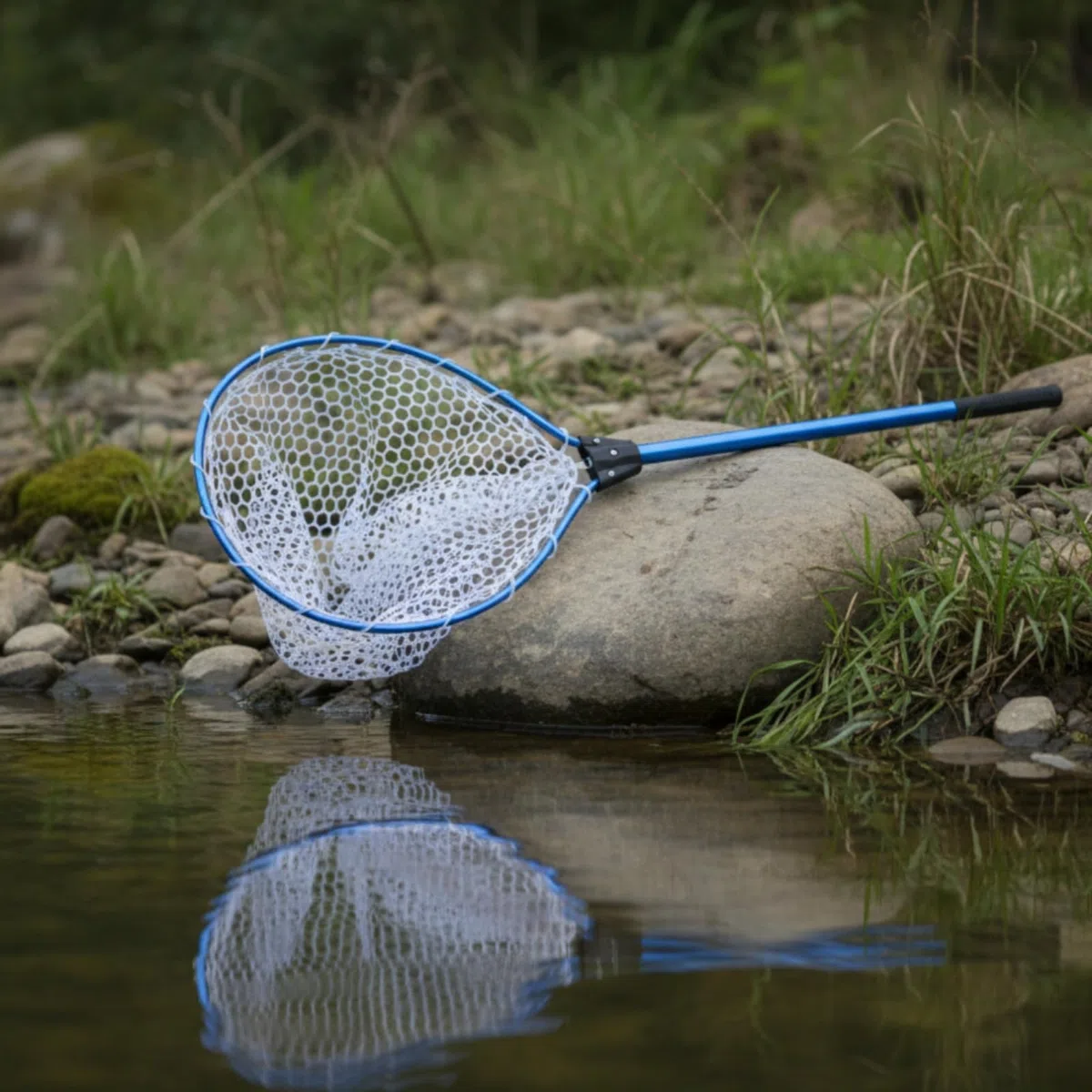 Rete da Pesca Atterraggio Guadino Telescopica Pieghevole con Asta in Lega di Alluminio Sacco in Silicone Antigancio Leggera Compatta Adatta a Pesca da