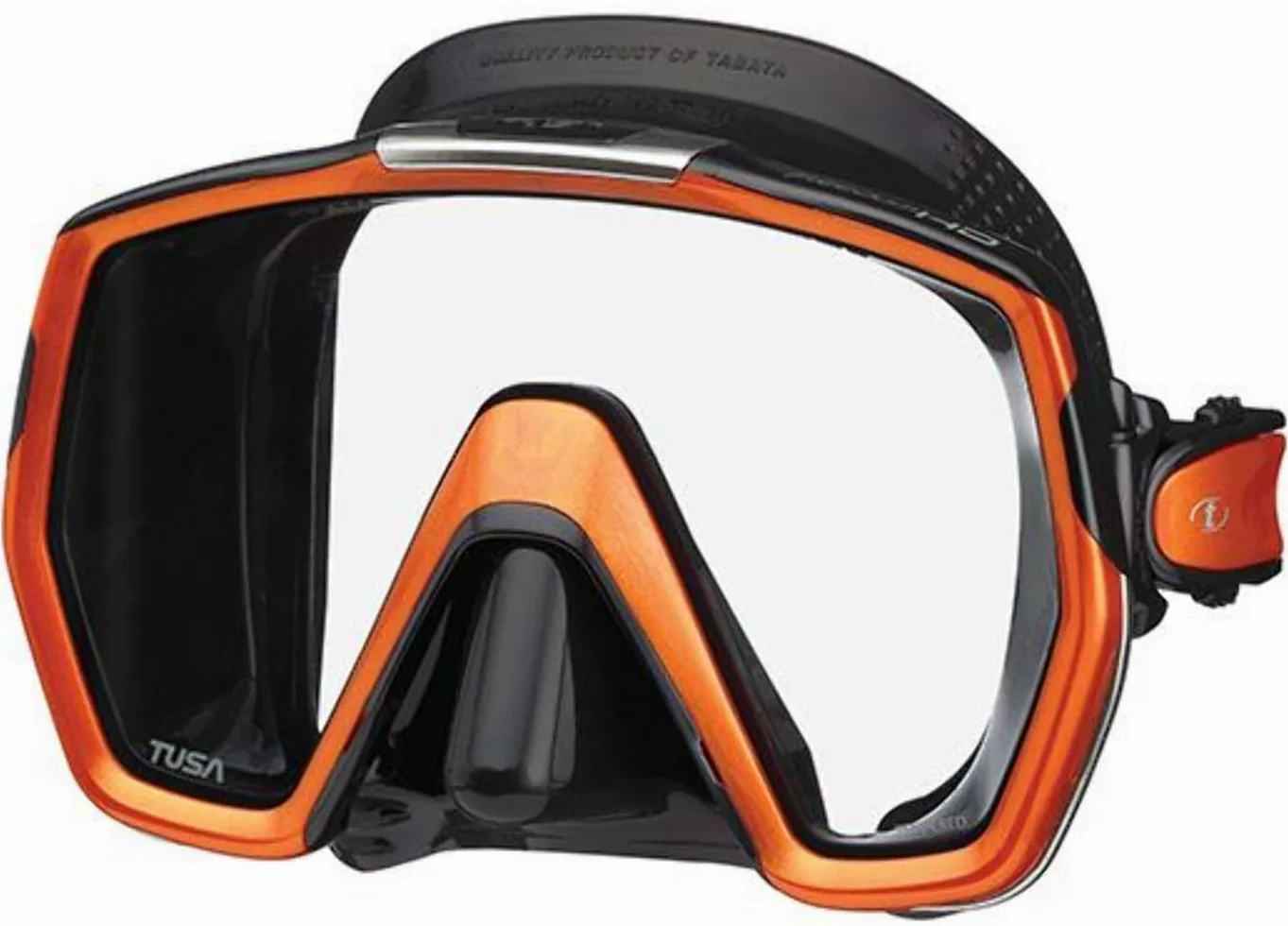 Tusa Freedom HD – Maschera sub subacquea snorkeling, Nero/Arancione