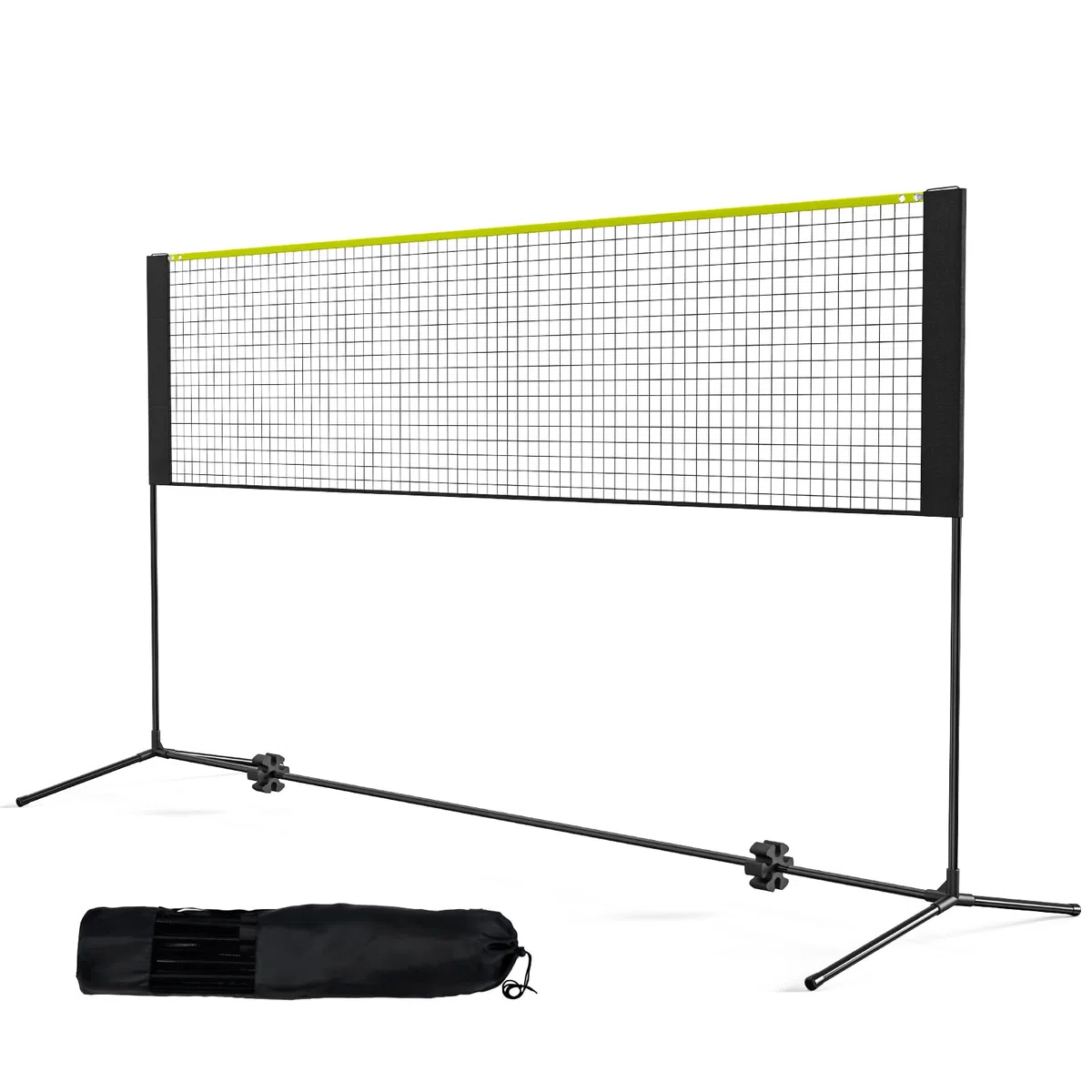 VEVOR Rete da Badminton Pallavolo Tennis, Set di Rete Pickleball Pieghevole Nylon Portatile, Regolabile Altezza, Facile da Installare con Pali Borsa, Uso Interno Esterno, 302 x 155 x 103 cm