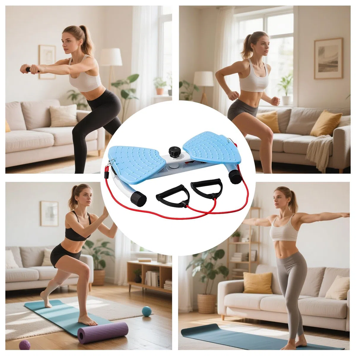 Twist Macchina di esercizio, Twist Machine Esercizio, Allenamento della forza del cuore addominale, Mappa di torsione silenziosa con bande di resistenza per l'appartamento fitness nucleo rafforzare l'