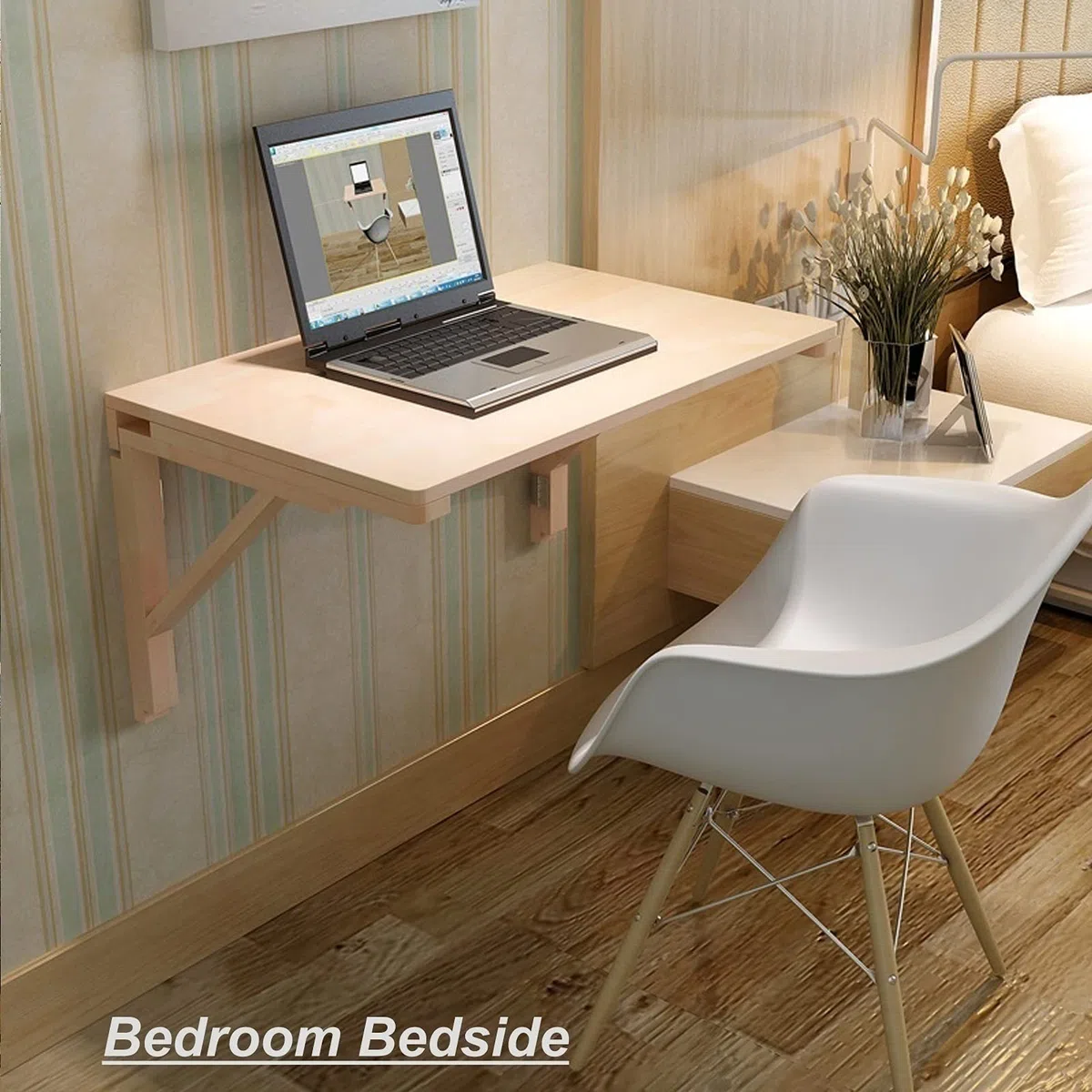 XJBTBA Scrivania Pieghevole a Parete per Cucina e Ufficio Tavolo Galleggiante Compatto salvaspazio 80x60 cm Sala da Pranzo Pieghevole Versatile e postazione di Lavoro per Computer per la casa