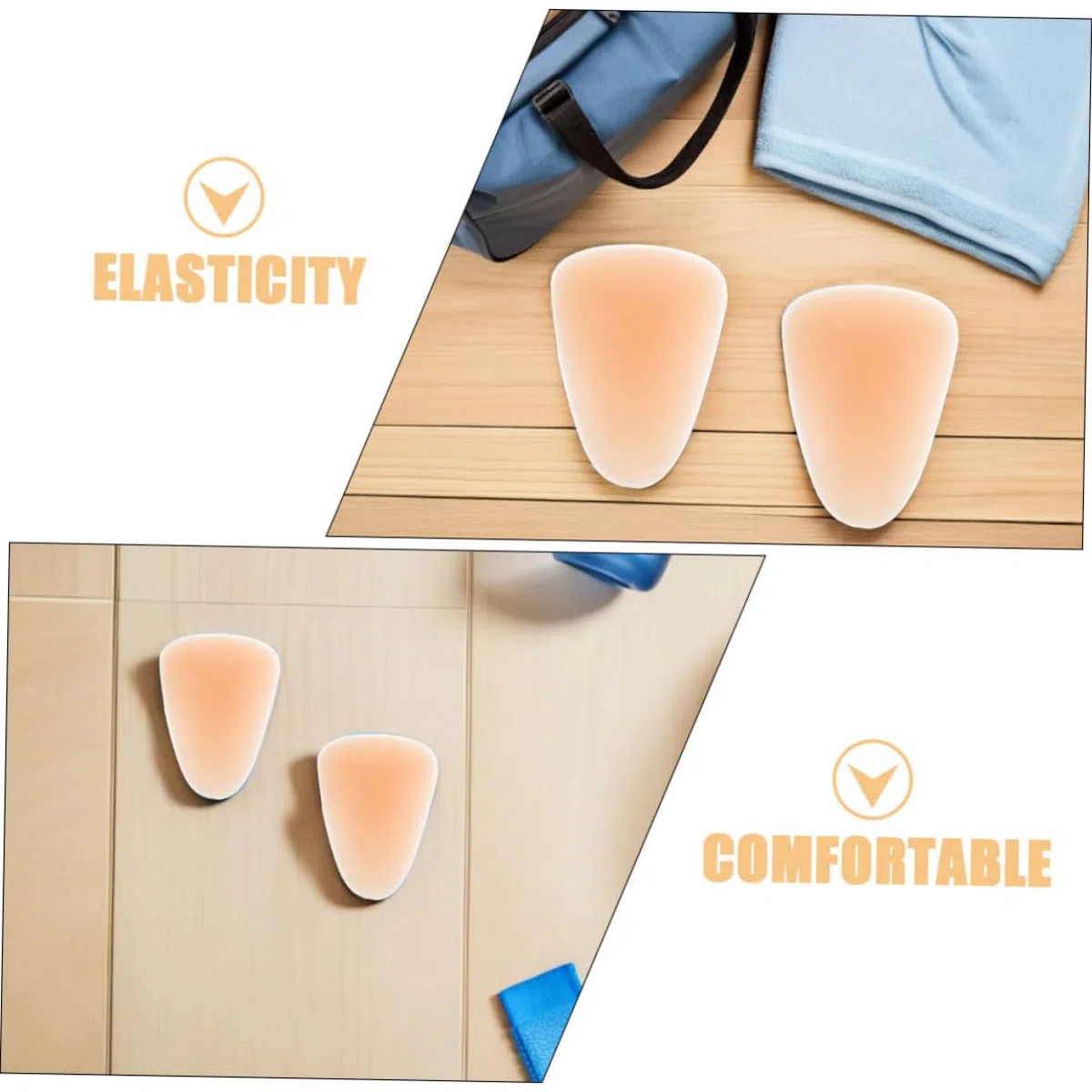 Kichvoe Ginocchiere per Protezione Ginocchio in Silicone Design Ergonomico 4 Pezzi Beige Piena Libertà di Movimento Unisex Perfette per Pattinaggio Indoor e Outdoor