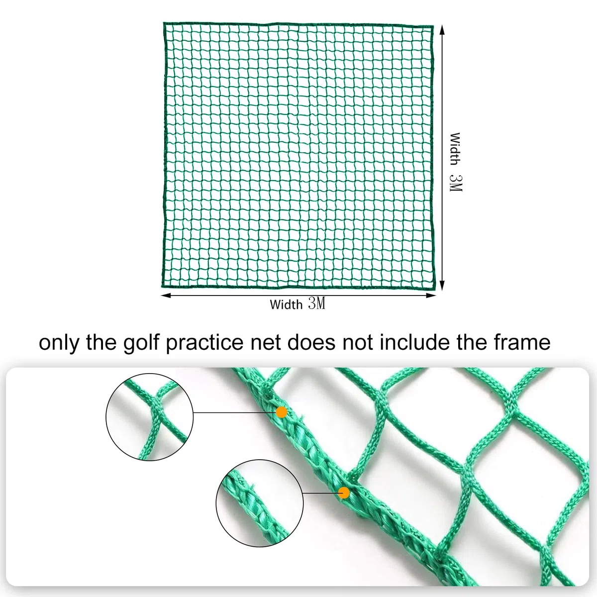 Rete da per Pratica del Golf, Rete per Colpire Bersaglio per Barriere, Rete Portatile per Allenamento Golf, Adatto per Esterni 3x3M