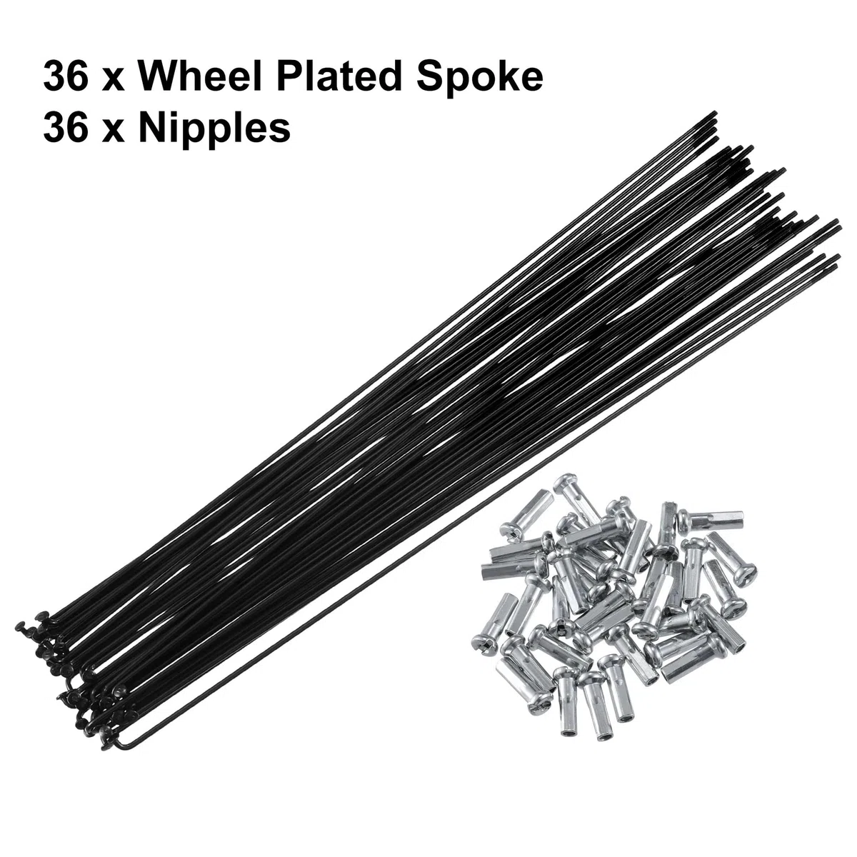 Raggi di Bicicletta Raggi in Acciaio for Bicicletta 14G J Bend 136-293 mm di Lunghezza con nippli Testa Dritta Parti di Ricambio for Bici Nero Bike Raggi(275mm X 36pcs)