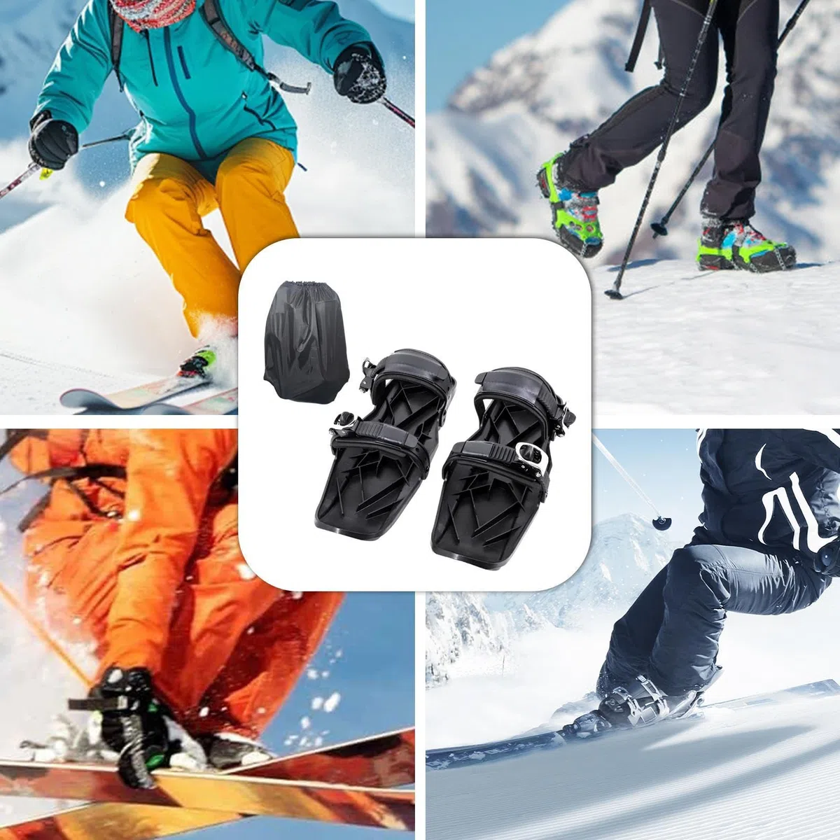 Articolo per pattini da neve: dispositivo per attrezzi da sci antiscivolo, attrezzatura compatta, collegamento regolabile | accessorio per sport invernali, attrezzatura per slittamento su ghiaccio