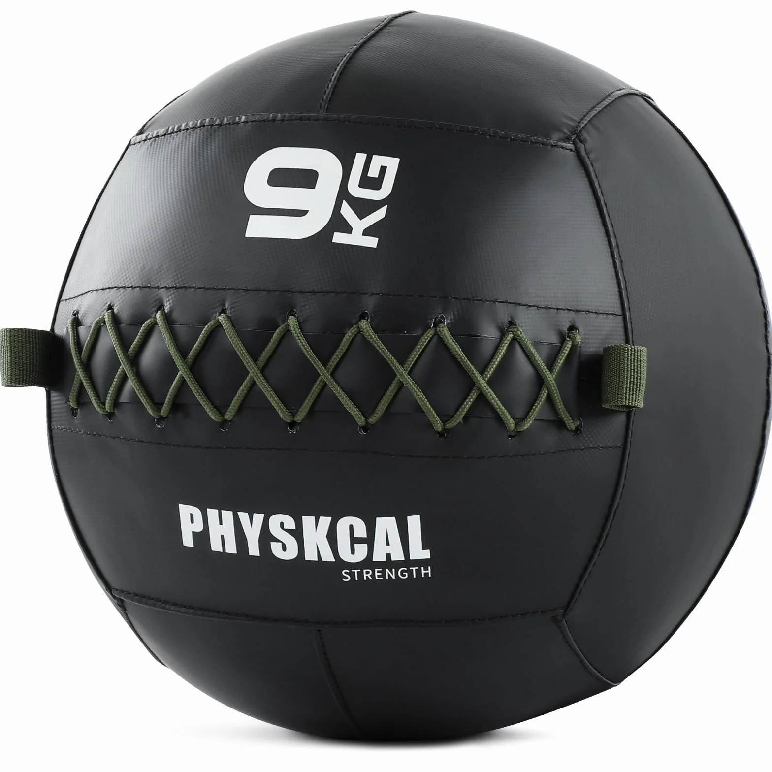 PhysKcal Medicine Wall Ball Ball in morbida pelle per esercizi dinamici di tutto il corpo, esercizi HIIT, costruzione di forza e resistenza, impugnatura comoda strutturata