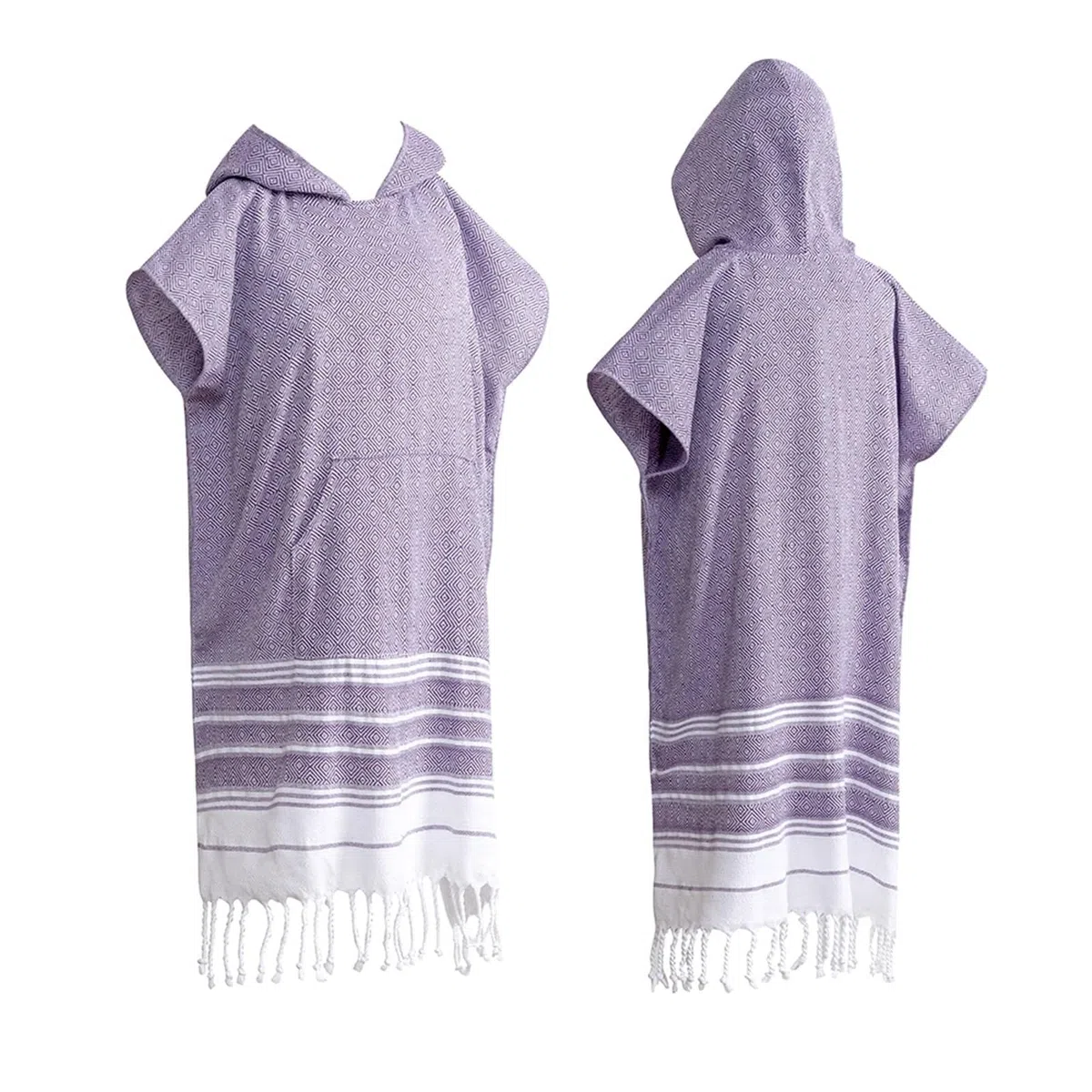 Antisabbia e ad asciugatura rapida, poncho da surf in cotone, accappatoio con cappuccio Poncho da Spiaggia(Purple,75x100cm)