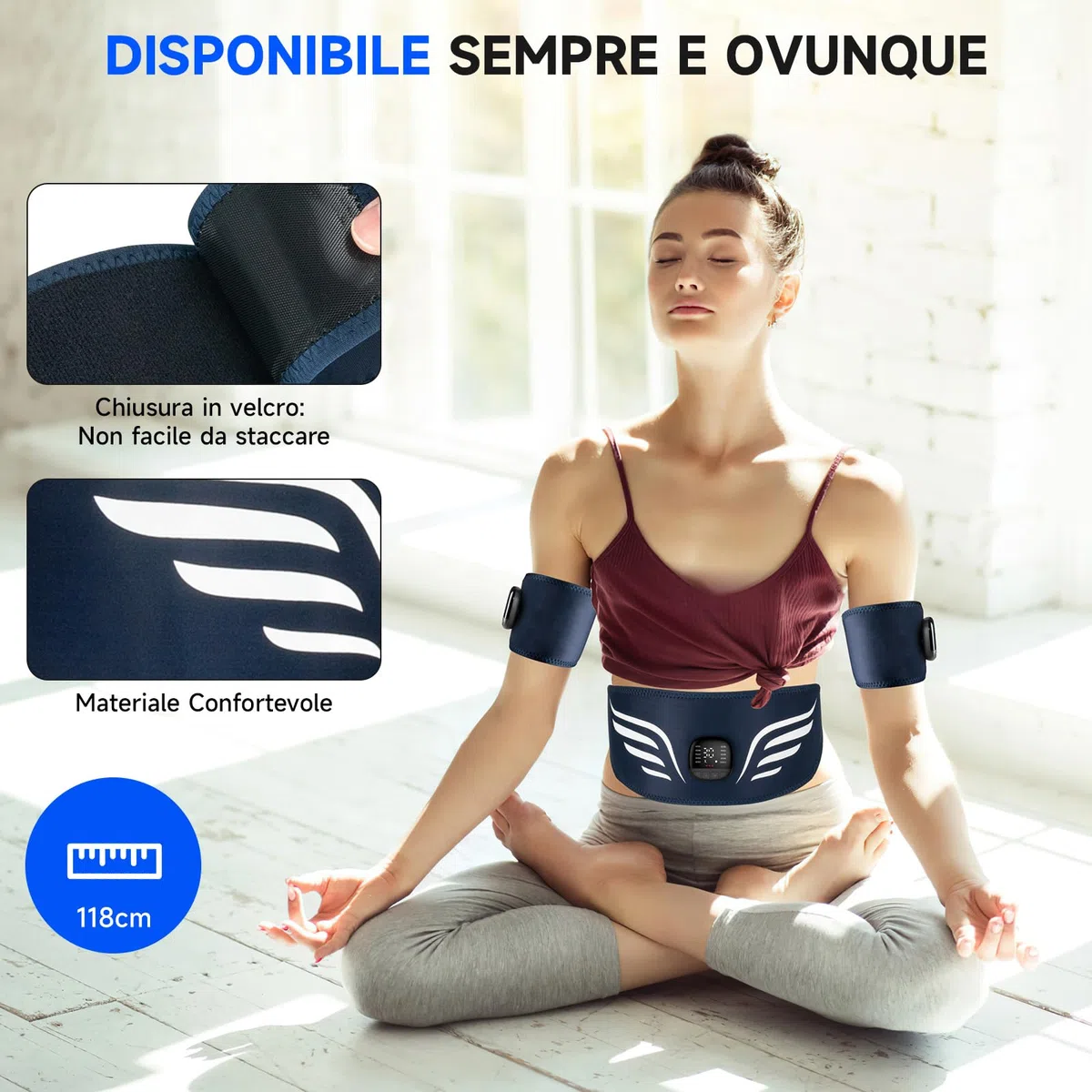 Profey Elettrostimolatore Muscolare EMS, Elettrostimolatore Addominali con 10 modalità E 30 Intensità, EMS Addominali Stimolatore per Braccio Gambe Uomo Donna, Elettrodi in Alluminio