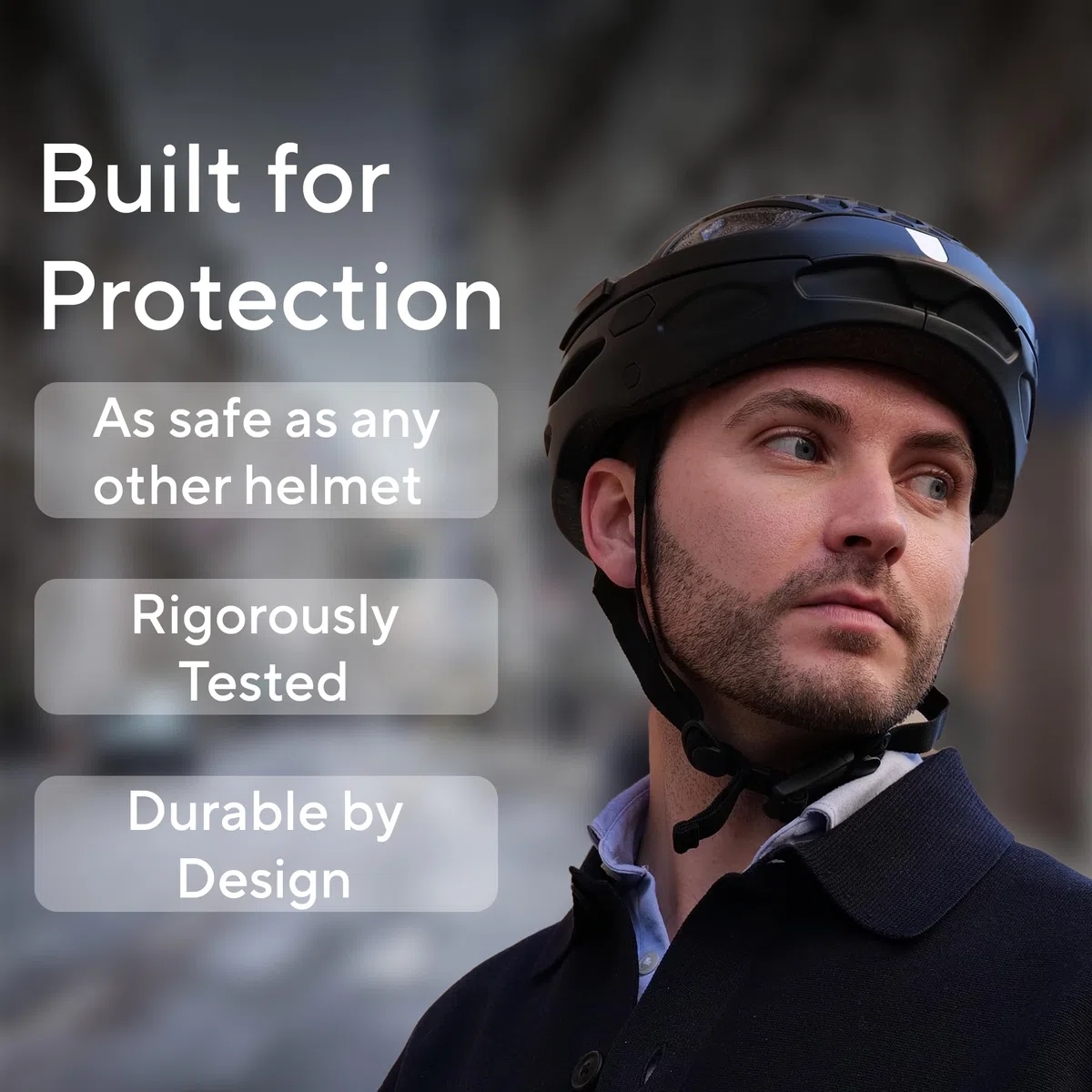 Newlane Casco da bici pieghevole con protezione MIPS (nero con linguetta bianca/M) | Compatto, leggero e certificato di sicurezza | regolabile e traspirante | Casco da bici per uomo e donna