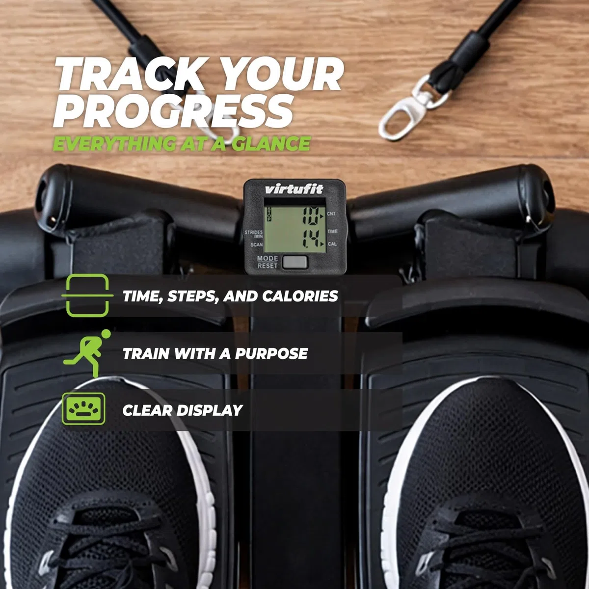 VirtuFit ST10 2 in 1 Side Stepper - con Computer e Cavi di Resistenza