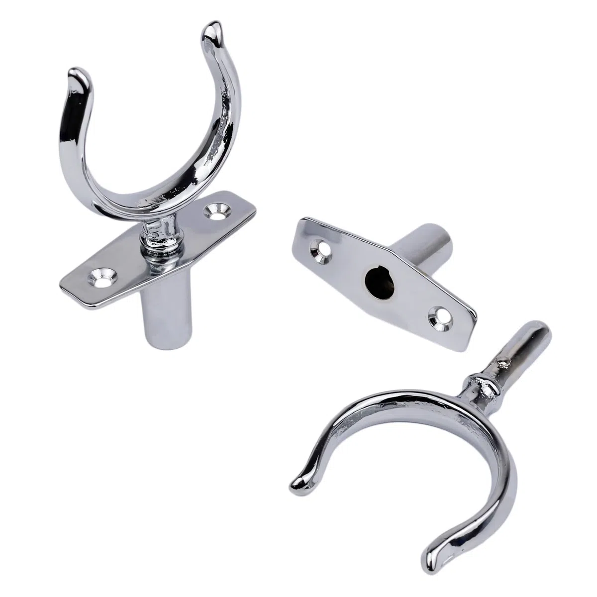 GATE14® Scalmi per Remi Barca 2 Pz con Boccola in Ottone Cromato Passaggio Remo: 40 mm