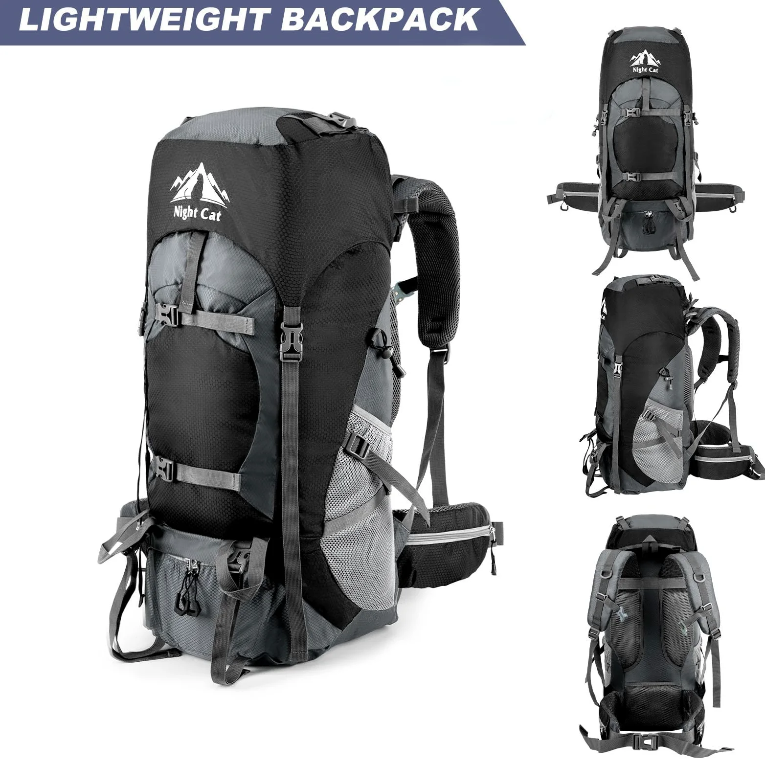 Night Cat 70L Zaini da Hiking Trekking Zaino da Campeggio per Gli Uomini Donne di Arrampicata Ciclismo Viaggio Escursionismo