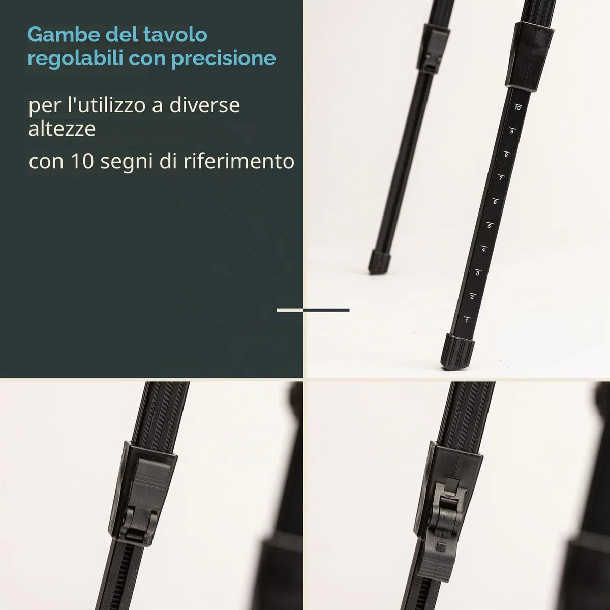 Skandika Tavolo pieghevole in alluminio Jamsa/Pikku - max 50 kg | Tavolo per balcone, terrazza, campeggio, giardino (Pikku (90 x 51,5 cm, ottica in legno))