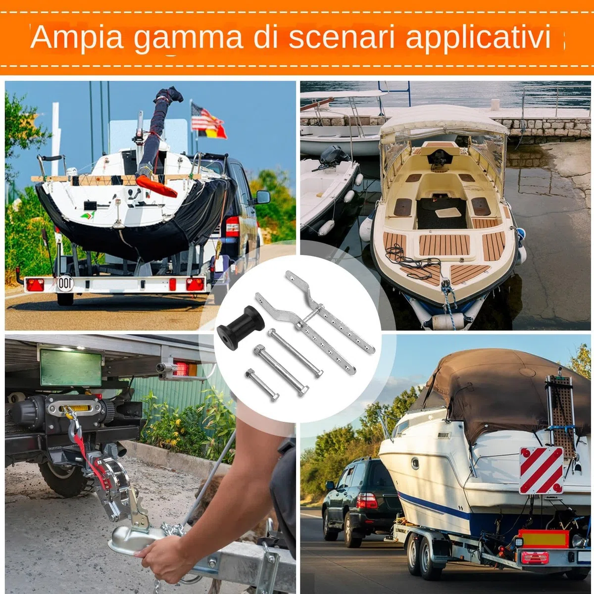 Generico Barche Rolling Keel - Rulli in Gomma per rimorchio per Durata, Attrezzatura Marina da 5 Pollici | Gruppo di del Pannello in Acciaio, per Il Trasporto Pesante, di Supporto Fort