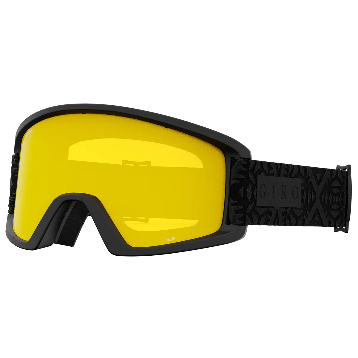 Giro Dylan - Maschera da neve da donna, con cinturino in fiocco nero e lenti color oro ambrato/giallo