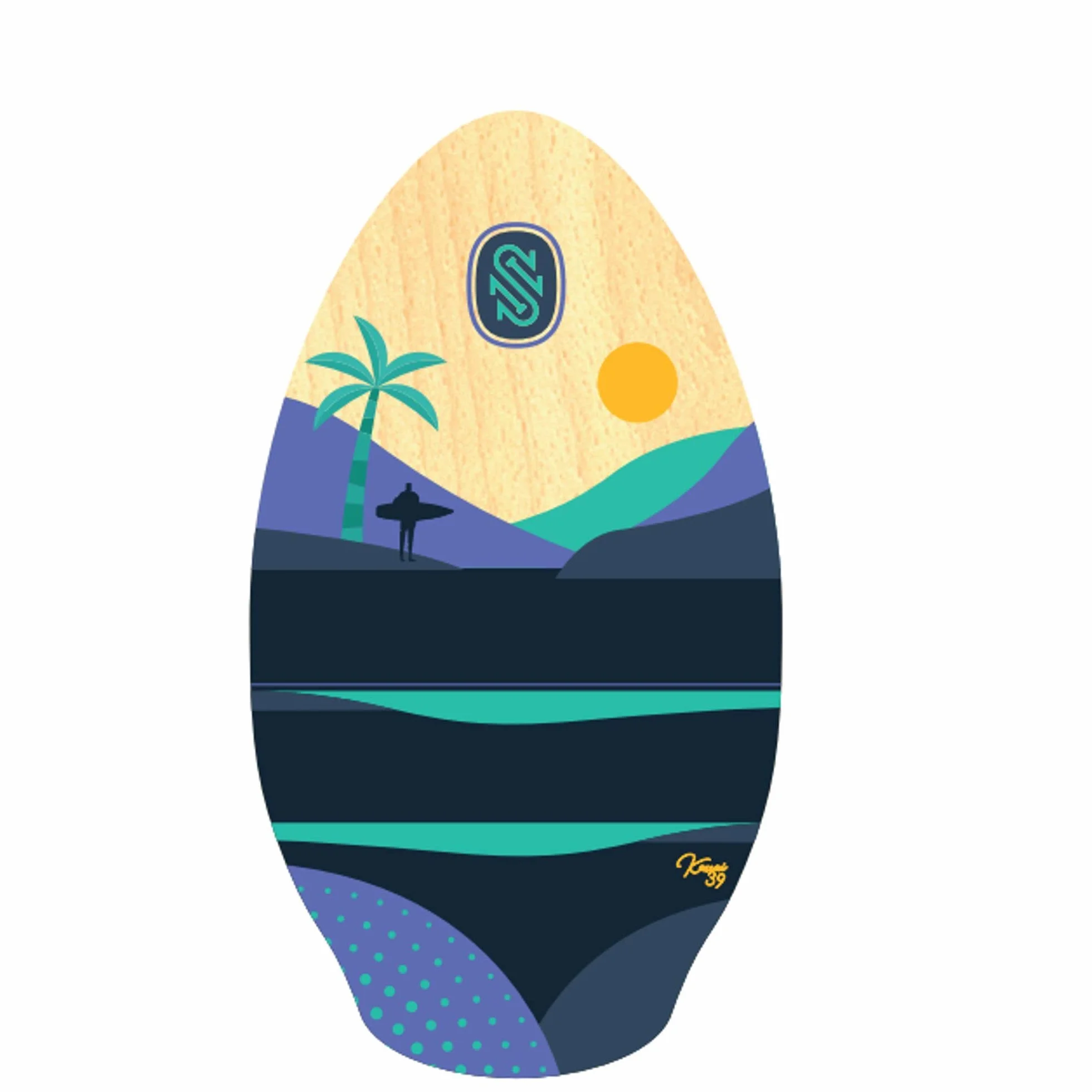 Surfboard SkimOne 39 100 cm Kauai viola turchese
