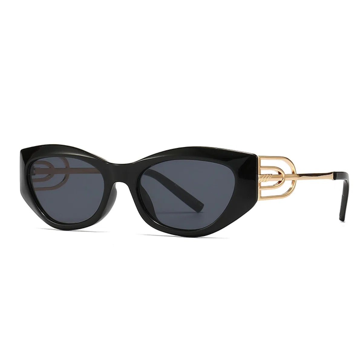 Occhiali da sole alla moda per uomo e donna, appositamente progettati per occhiali da sole a forma di occhio di gatto, aste retrò moderne con forma saltellante, occhiali da sole decorativi (BIANCO)