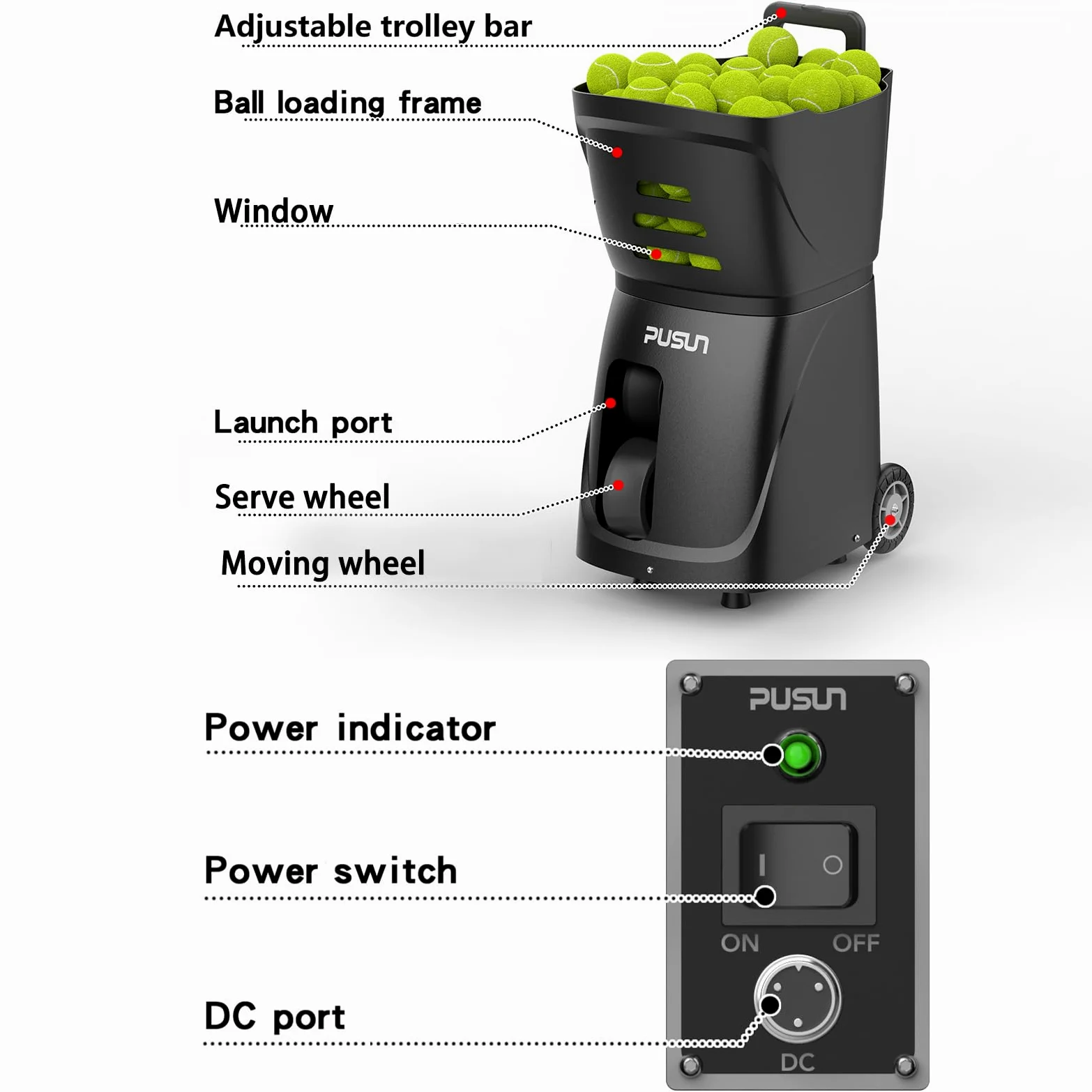 fessional Padel Ball Machine - Lanciatore di Palline Automatico Portatile con Controllo Intelligente Tramite App | Perfetto per l'allenamento in solitaria, l'allenamento in Club e Il coachin