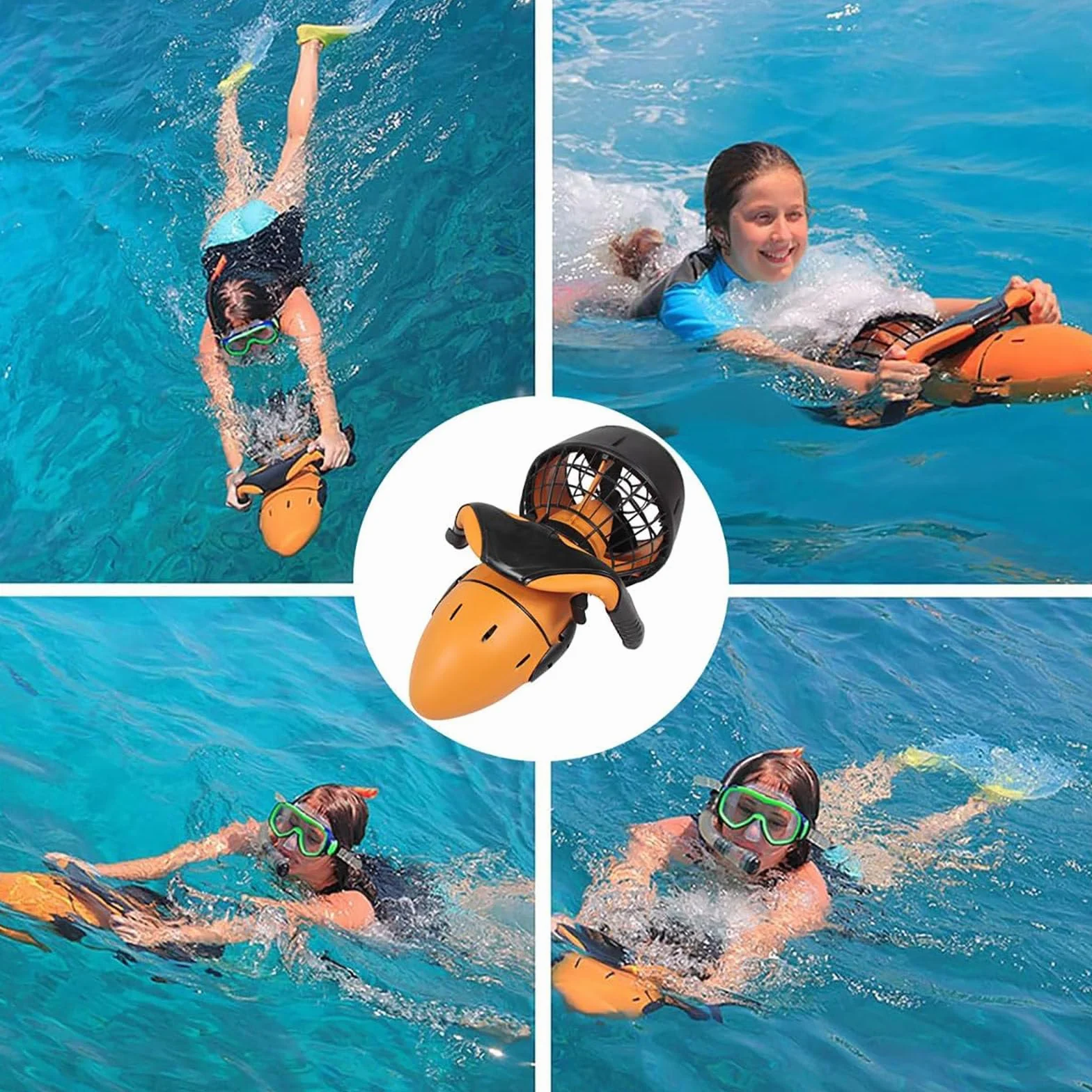Elica Subacquea, Scooter subacqueo 500W a Doppia velocità, elica per Piscina, Bici elettrica Subacquea per Piscina, Attrezzatura Sportiva per Nuoto, Immersioni, Snorkeling, Mare