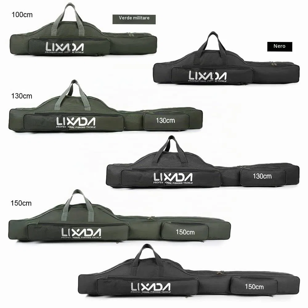 Borsa da pesca, 170 cm, portatile, pieghevole, per canna da pesca, attrezzatura da pesca, borsa da viaggio, organizer