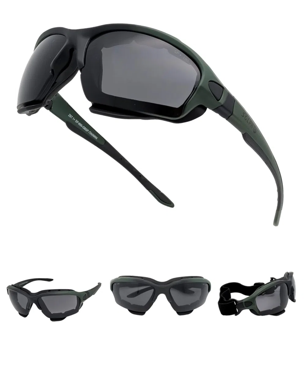 SOL PRO Powersports, occhiali protettivi per moto, anti-appannamento, antivento, caccia, equitazione, falciatura, uomo e donna