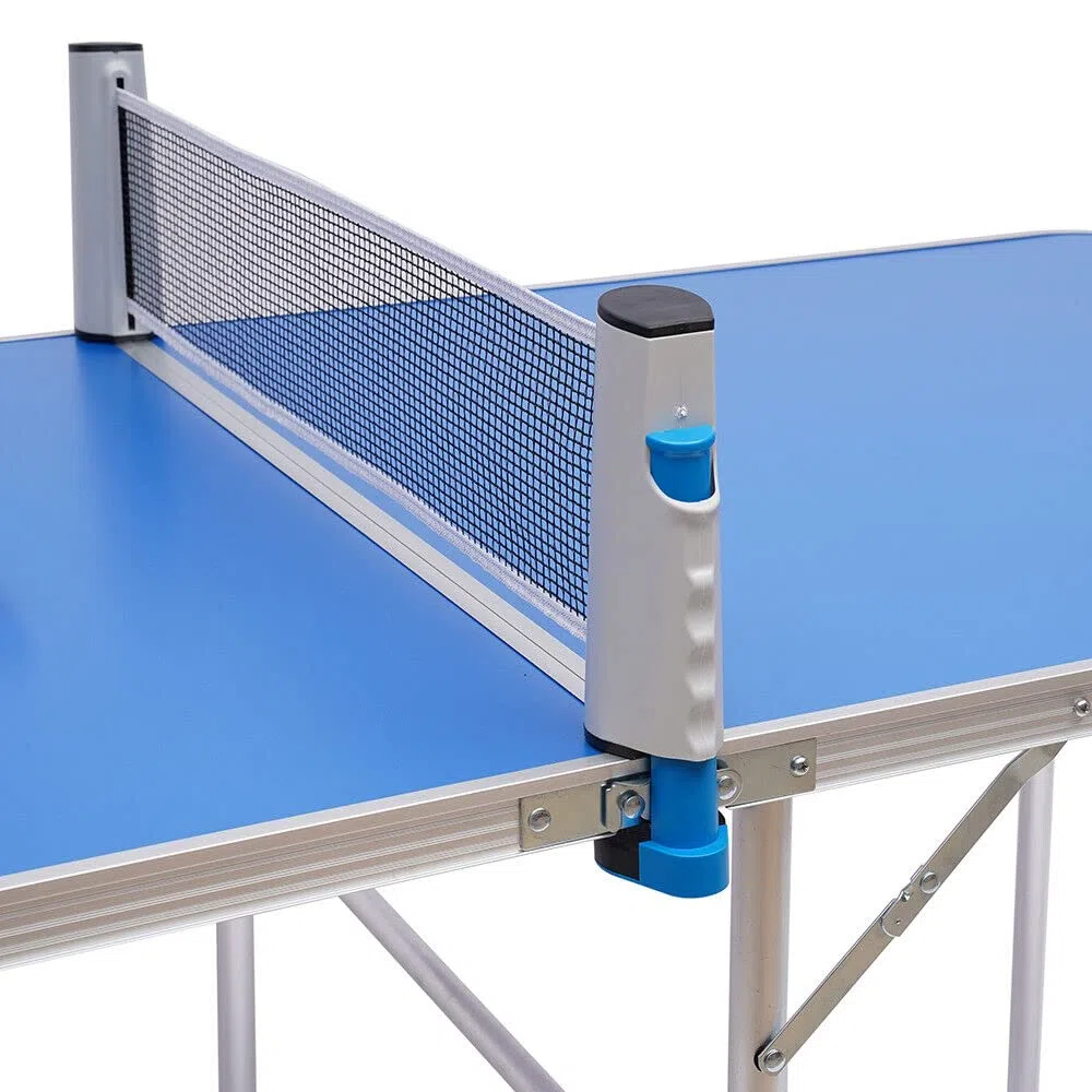 Tavolo pieghevole da tennis per interni ed esterni, con 2 cuscinetti e 3 palline, mini tavolo da ping pong per casa e giardino, 152 x 76 x 76 cm