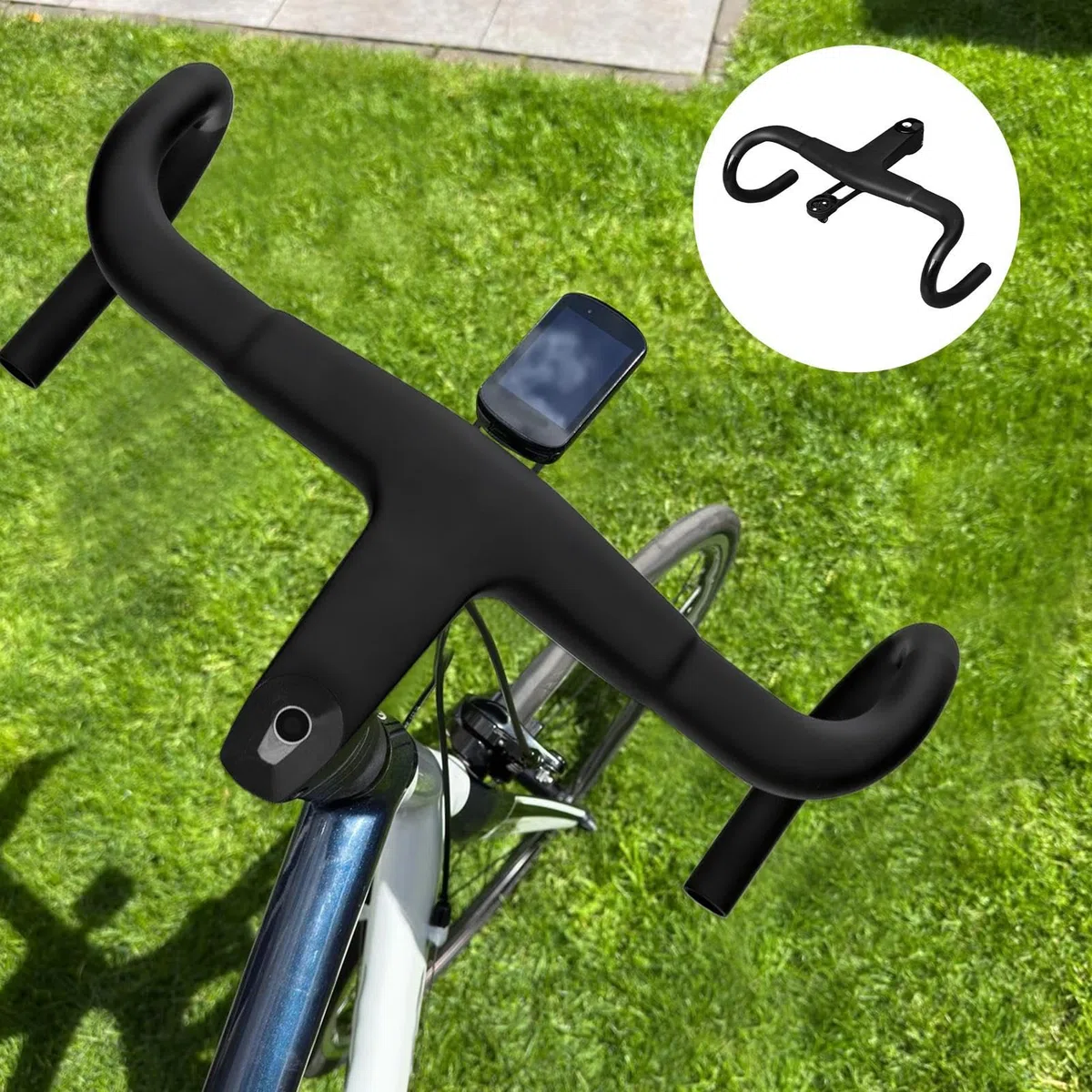 Attacco Bici Strada Carbonio Integrato Manubrio Mountain Bike in Carbonio | Ciclismo Lega Alluminio Antivibranti Per Appassionati Famiglia Adulti Ragazzi