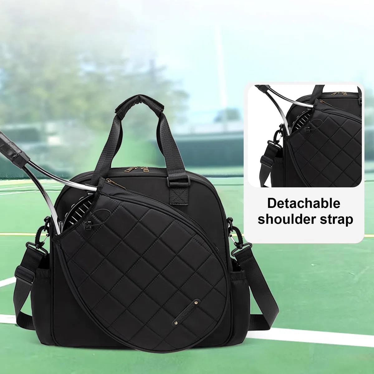 Generico Borsa da tennis da donna, Borsa per racchette da tennis - Zaino da impermeabile di grande capacità - da per adulti regolabile con manico per uomo donna, contiene racchette da badmi