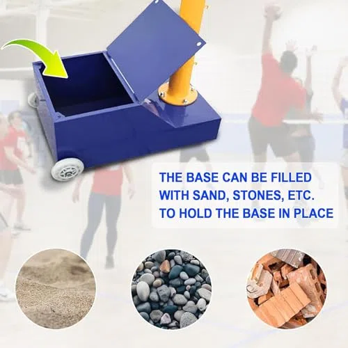 Pali da badminton con telaio a rete, pali da pallavolo/badminton per cortile, supporto resistente con 2 reti, altezza regolabile, per interni/esterni/adulti/scuola