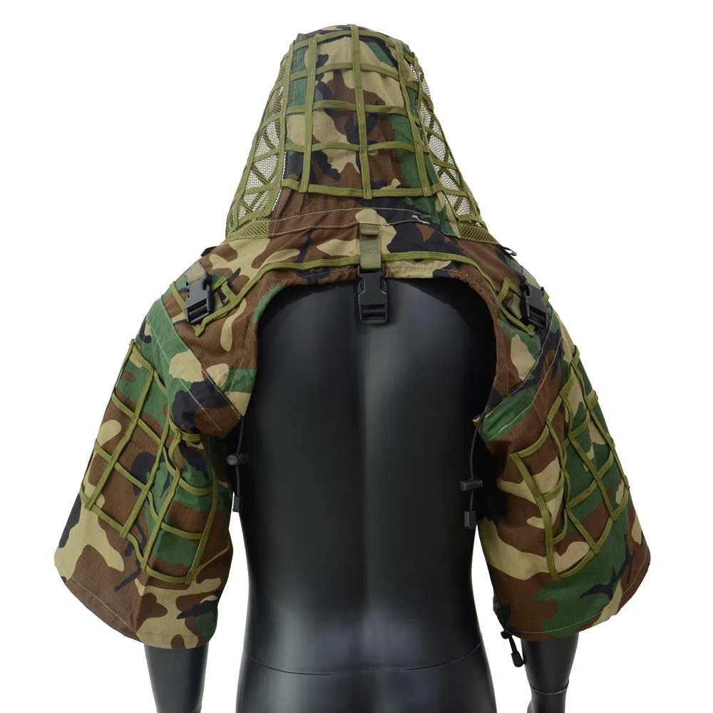 ROCOTACTICAL Tuta Ghillie, in Ripstop, Viper Hood, Cappotto Mimetico