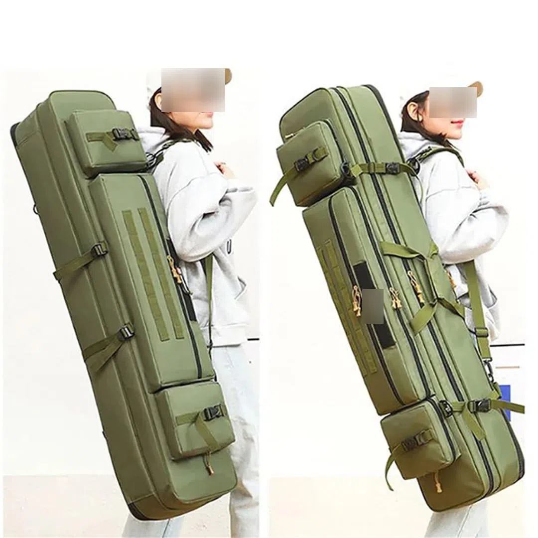 Suwequest Borsa per canna da pesca 70CM-130CM Borse impermeabili multifunzionali Mulinello da pesca Attrezzatura Outdoor Tactical Zaino Custodia di Immagazzinaggio, 70 cm, mimetico a 2 strati