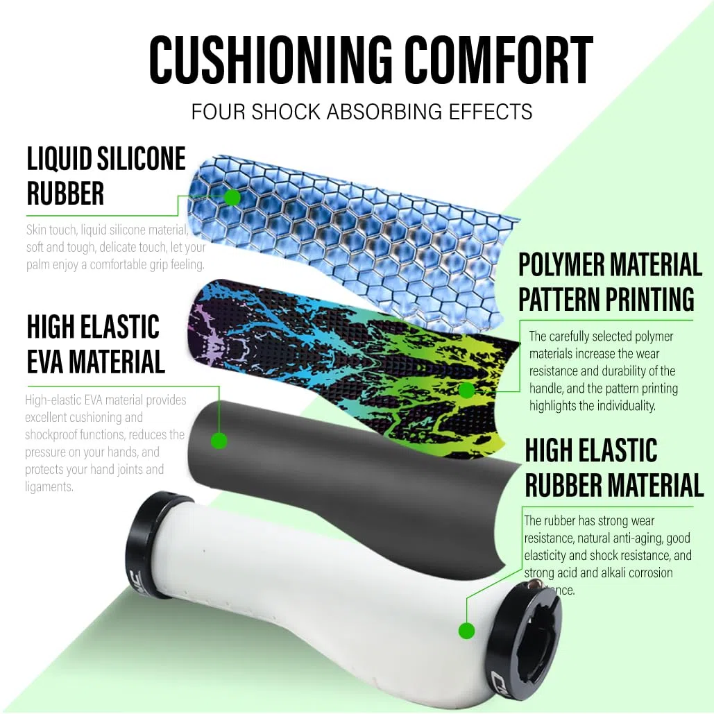 CHooee Impugnature ergonomiche per mountain bike, in silicone per manubrio MTB/BMX.