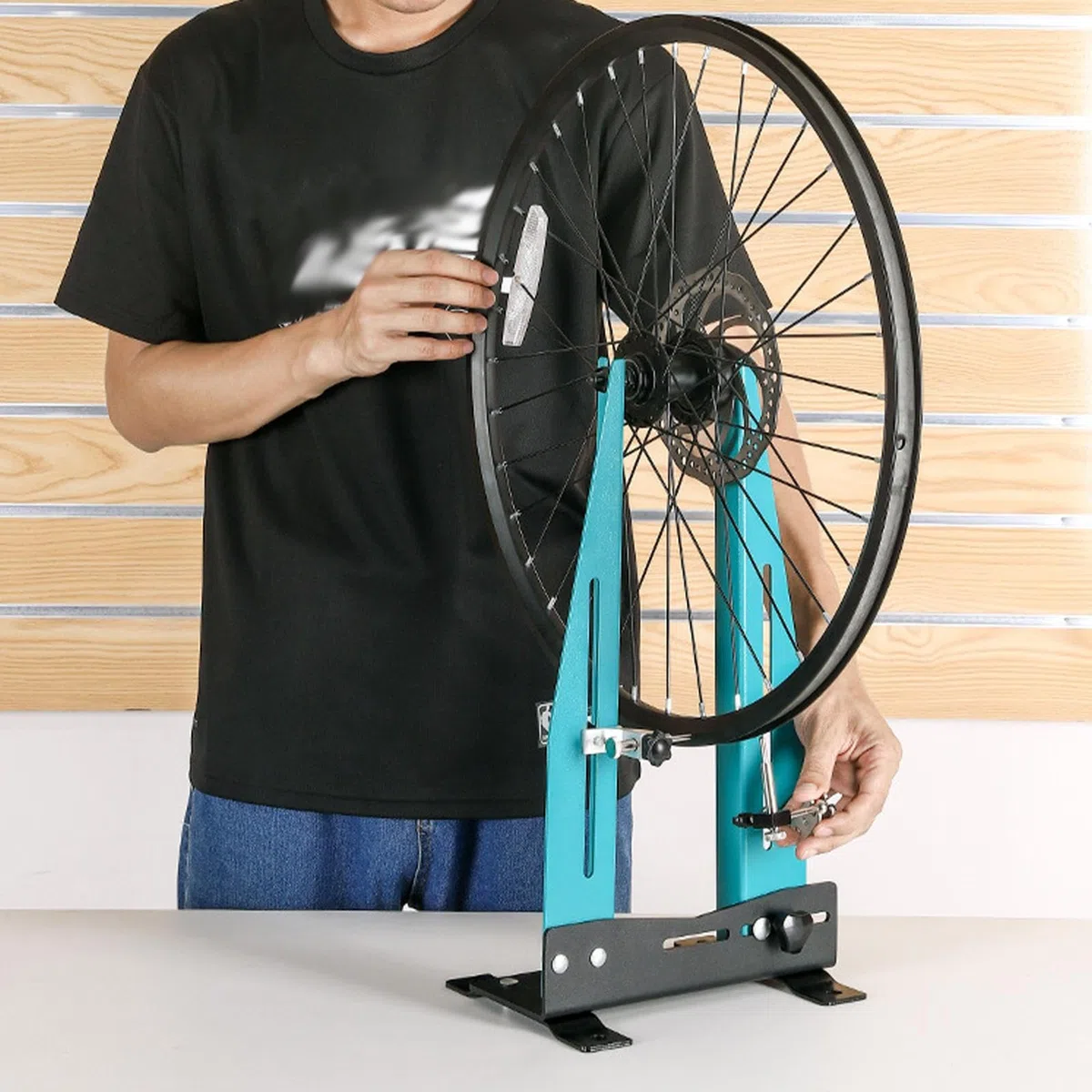 bicyclee - Strumento di regolazione del cerchione, stazione di riparazione | per allineamento ruote | Set di correzione ruote posteriori regolabile con chiavi a raggi, manutenzione di base per bici da