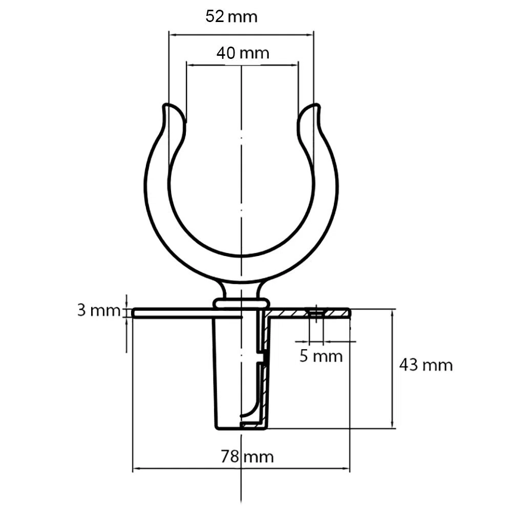 GATE14® Scalmi per Remi Barca 2 Pz con Boccola in Ottone Cromato Passaggio Remo: 40 mm
