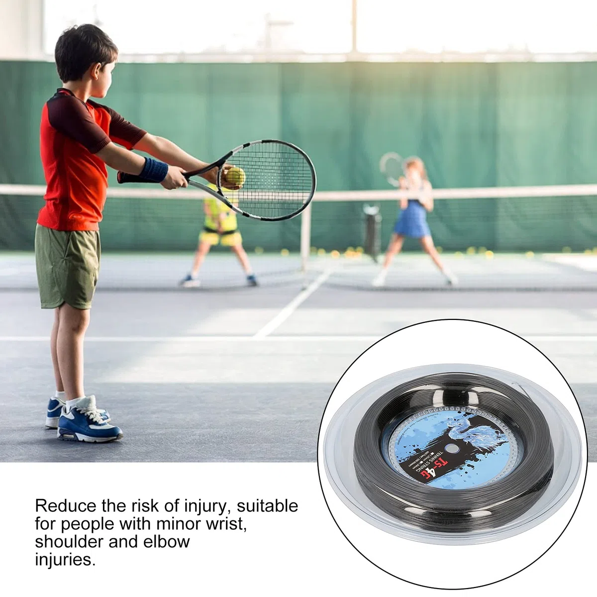 Corda per Racchetta da Tennis, Bobina da Tennis da 200 Metri Set Corda per Racchetta multifilamento Corda per Racchetta per Giocatori offensivi