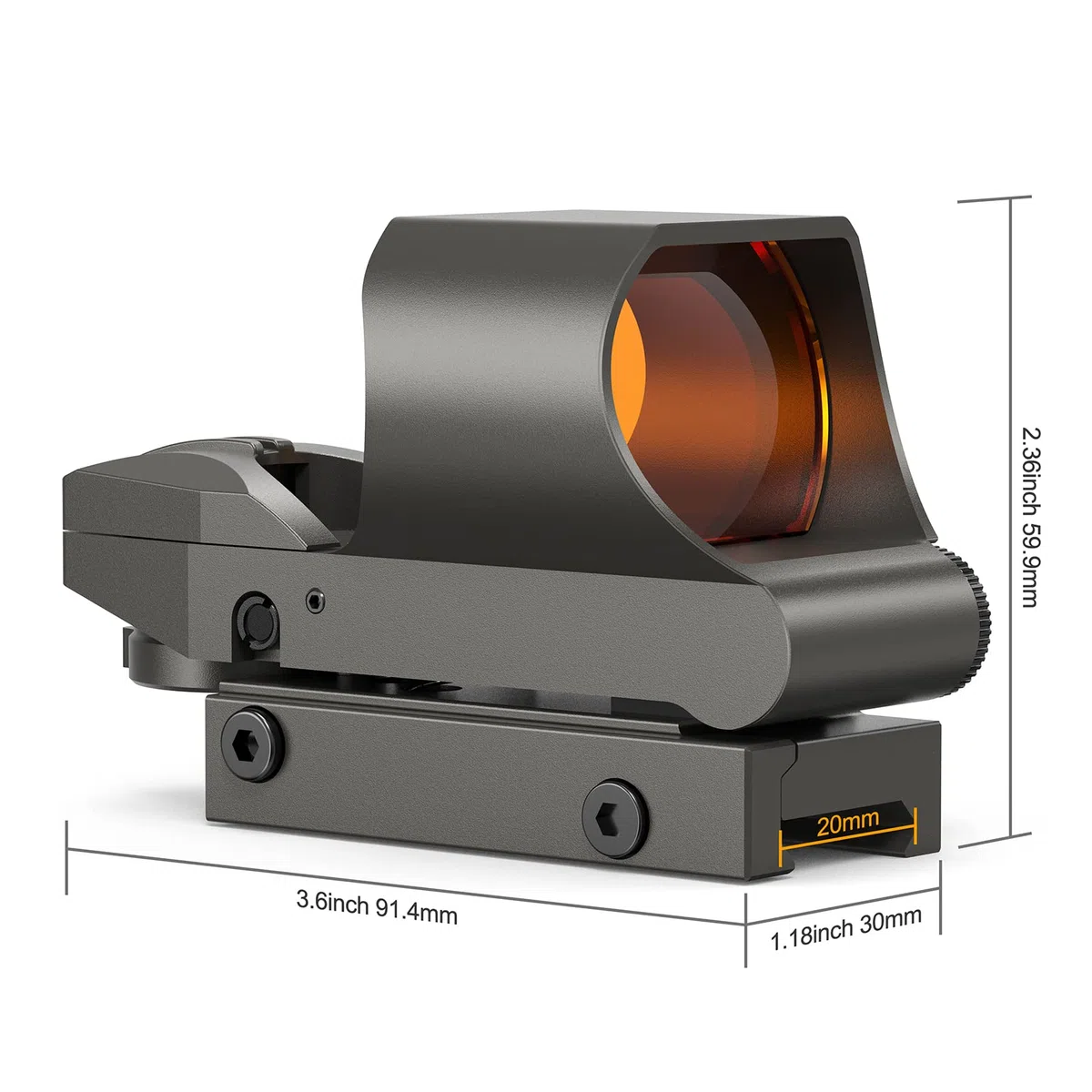 Feyachi RS-30 Mirino Softair, Red Dot Softair Ottica Riflescopi 4 reticoli 5 Impostazioni di Luminosità Tattico Mirino Accessori per 20mm/22mm Weaver/Picatinny Rail