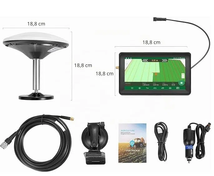Sistema di guida GPS per trattore agricolo 7 pollici, GNSS anti-interferenza, posizionamento automatico adatta per arate, semina e diserbazione