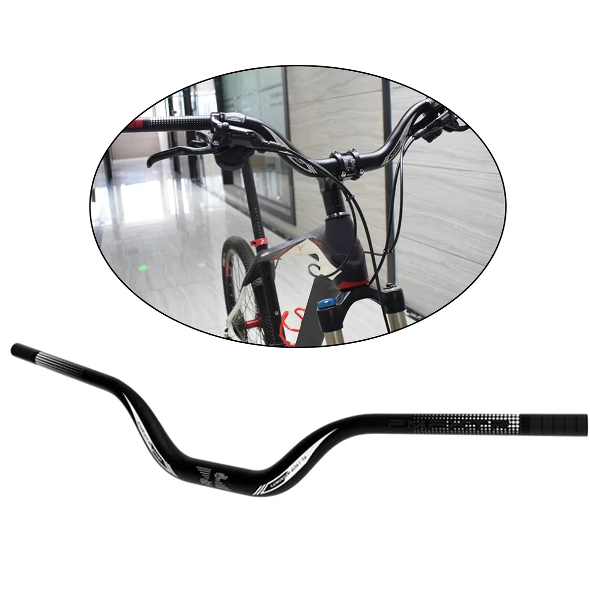 Perfeclan Riser per Manubrio MTB da 31,8 mm, Manubrio in Lega di Alluminio Mountain Road DH Manubrio per Bicicletta Riser per Bicicletta Manubrio Extra Lungo
