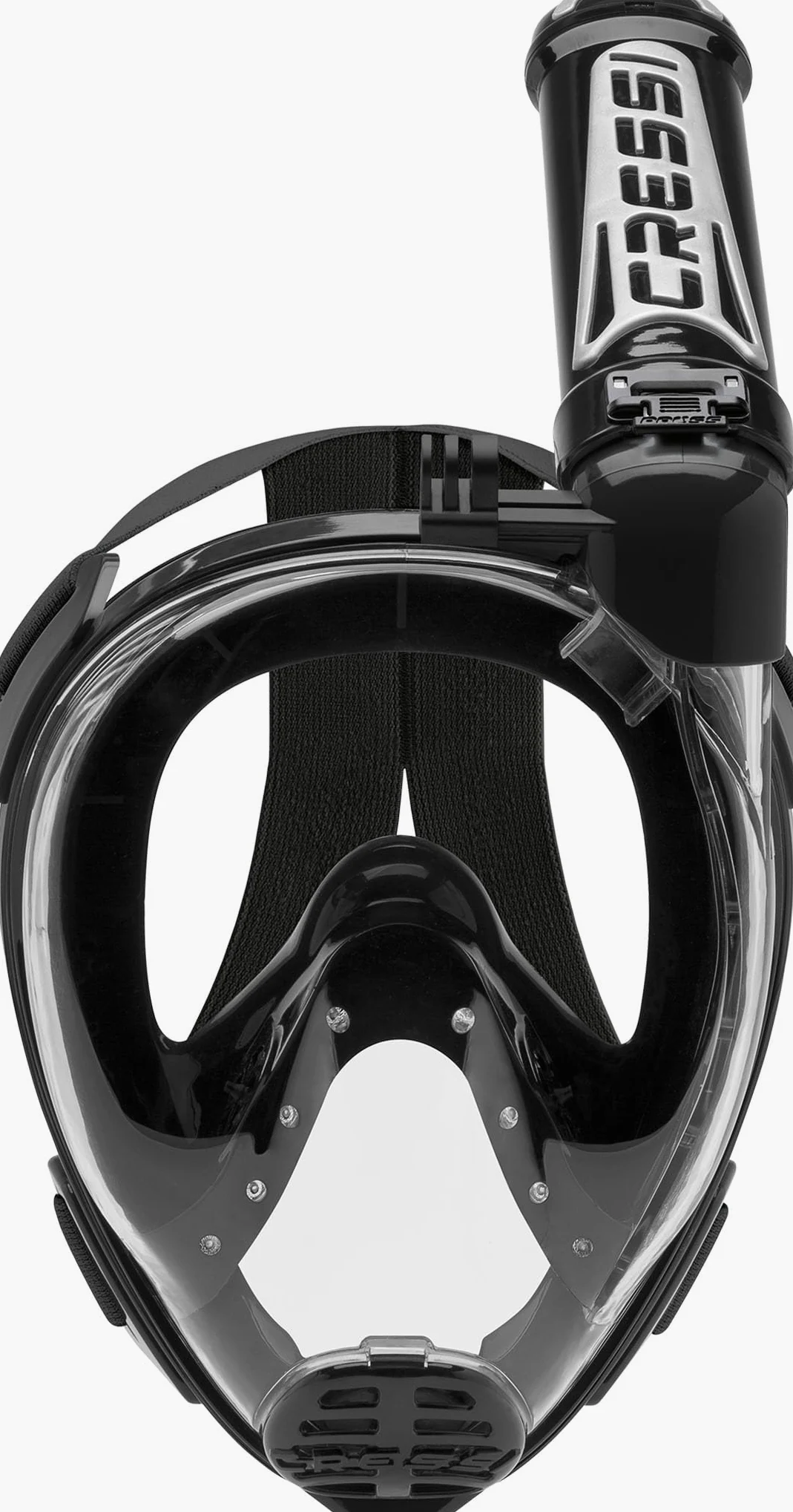 CRESSI dal 1946 Duke Action maschera integrale per snorkeling con ampia visione, antiappannamento, con tubo dry e supporto per action cam