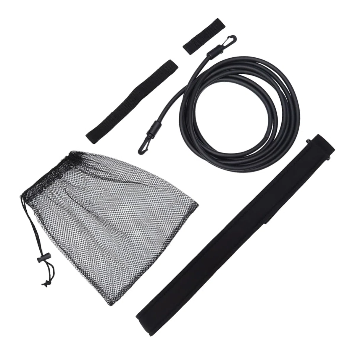 Cintura di Resistenza al Nuoto Corda Elastica Nera, Set 1 | Allenamento in Acqua e Secco, Sbr, Esercizio in Posizione, Accessorio per Fitness Acquatico