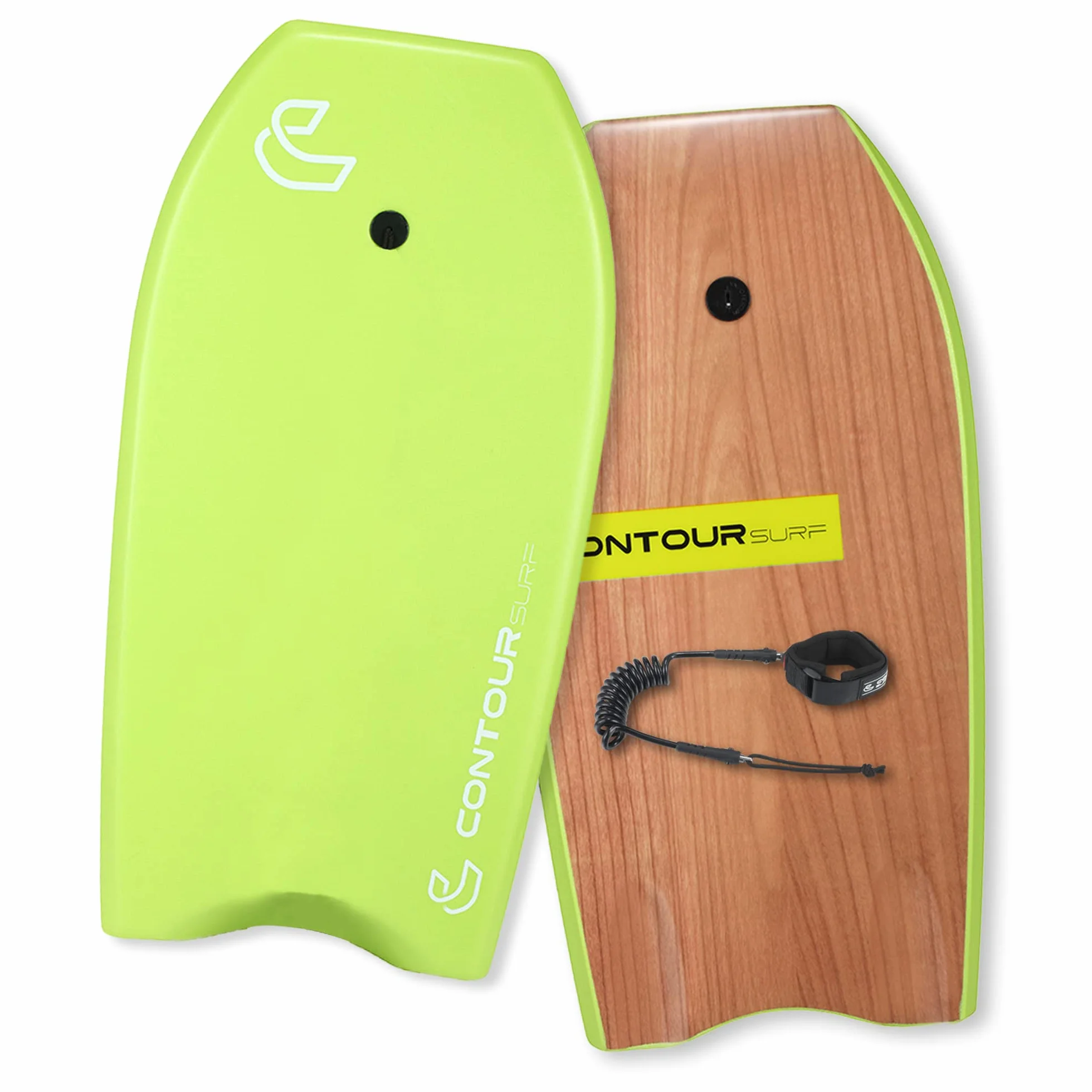 Body Board per spiaggia, leggero, resistente, con nucleo in EPS a doppio canale, doppio cavo girevole da polso a spirale, ideale per resort estivi e spiaggia divertente stemma