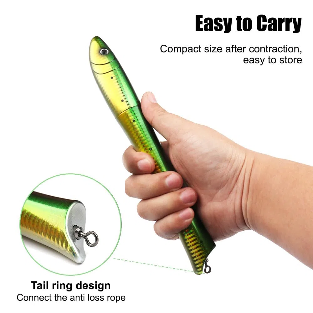 Canna Telescopica da Pesca, Canne da Pesce Telescopic Leggera a Forma con Mulinello e Lenza, Fishing Rod Pole Regolabile per la Pesci in Acqua Salata e Dolce