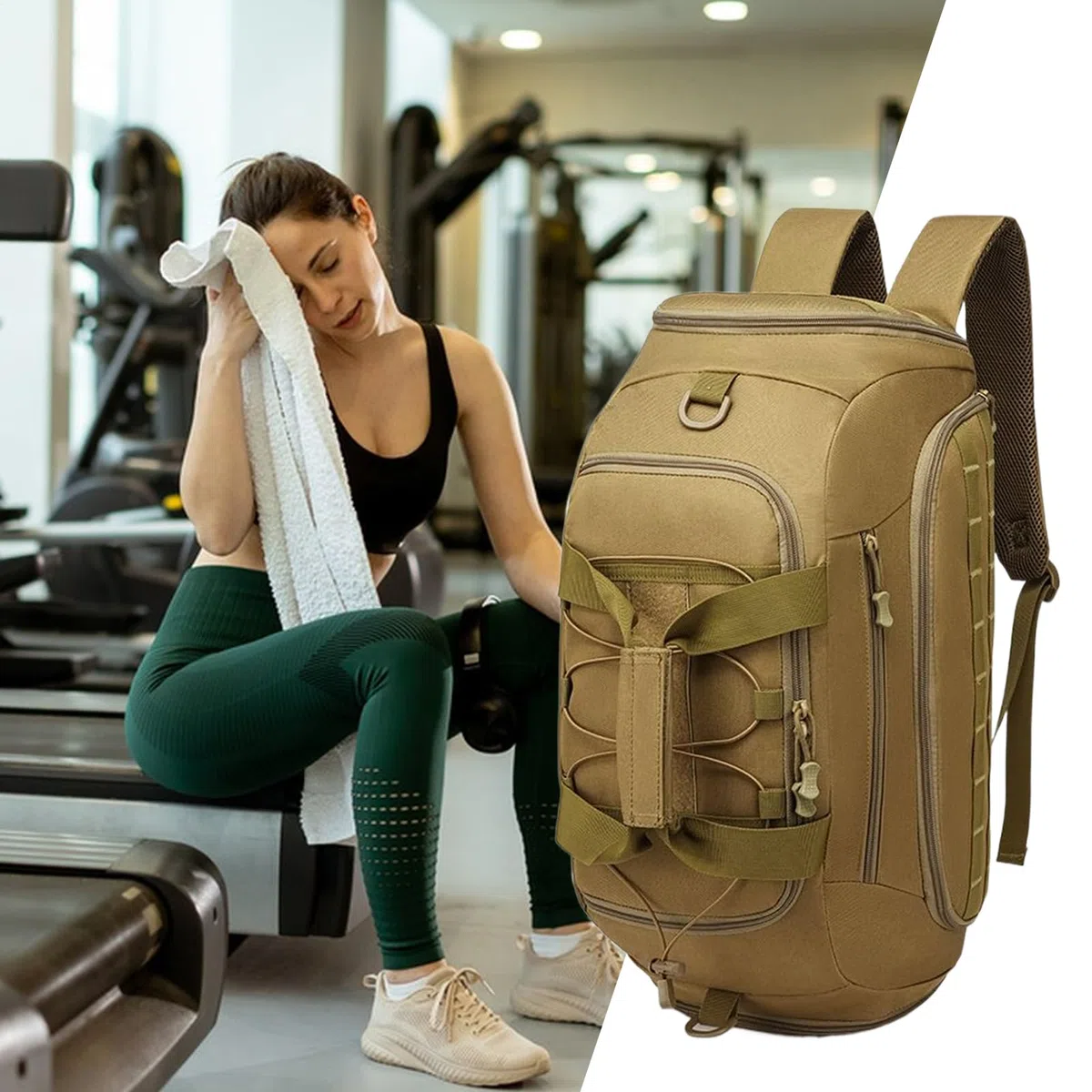 Zaino Da Palestra Per Uomini Tessuto Oxford Impermeabile E Convertibile | Borsa Sportiva Duffle Multiuso Per Uomo E Donna Escursionismo Campeggio Pesca Allenamento Fitness E Viaggi Brevi