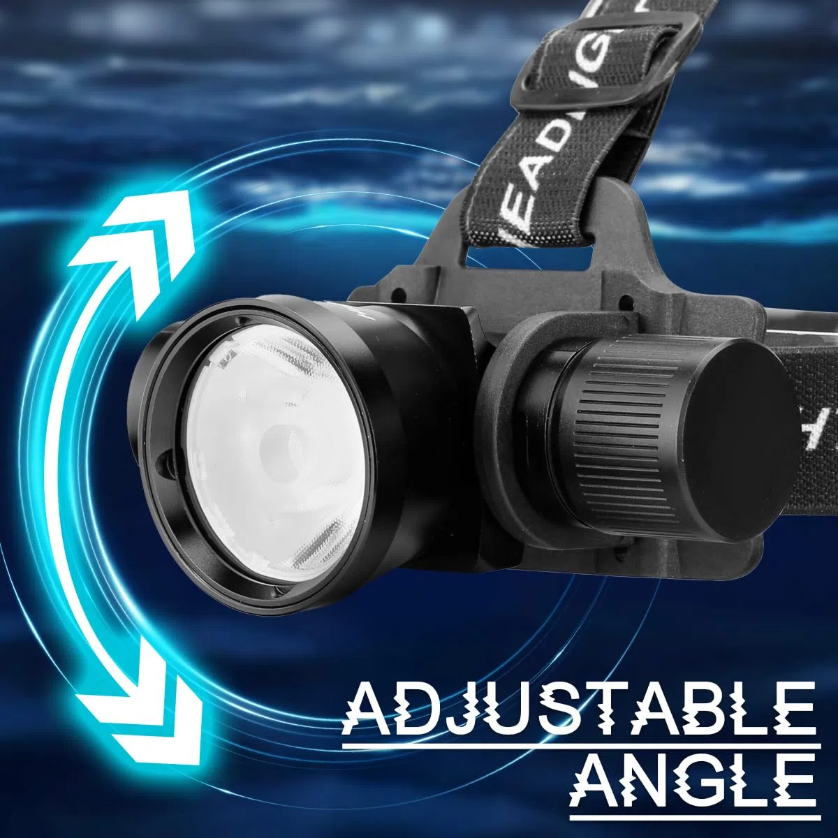 Torcia frontale subacquea da 3000 lumen, super luminosa, IP68, impermeabile, ricaricabile, con 3 modalità, perfetta per immersioni, snorkeling notturno ed esplorazione subacquea