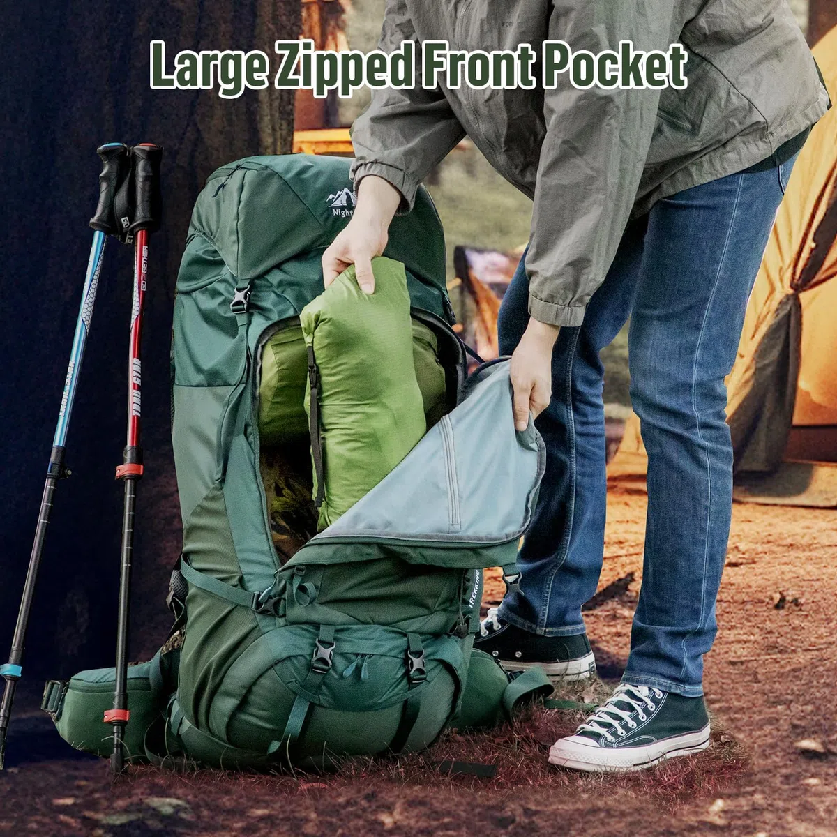 Night Cat 100L Zaino da Hiking Trekking: Unisex Grande Zaino da Travel Per Gli Uomini Donne di Esplorazione Viaggio Avventura