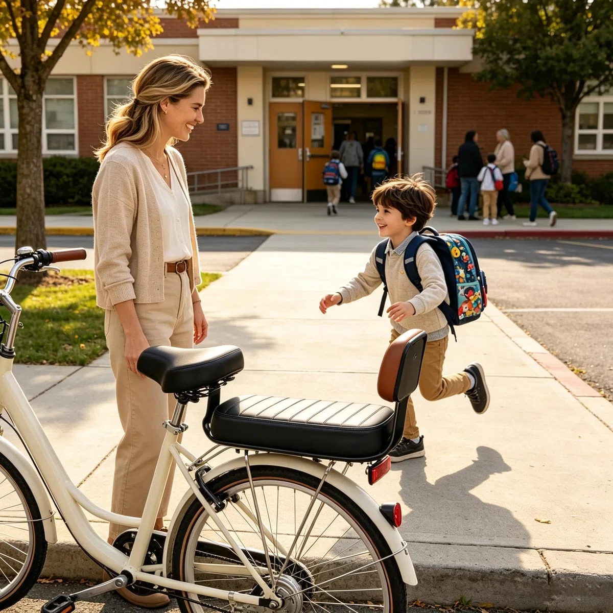 Seggiolino posteriore da bici per bambini Cuscino di Ricambio Sicuro e | Sedile Portapacchi Antiscivolo Con Schienale Per Bambini, Ragazzi E Giovani Ciclismo Su Strade All'Aperto Pe