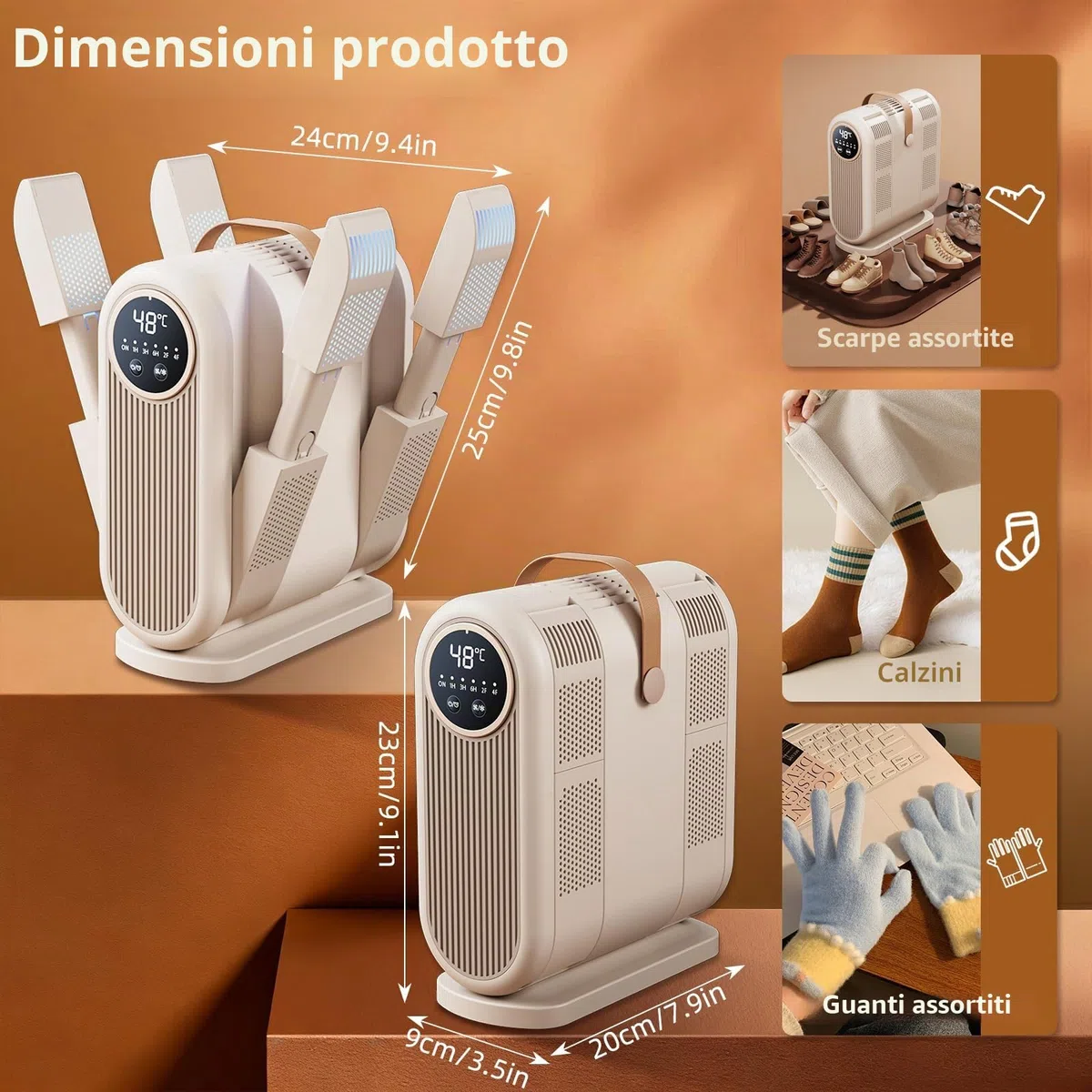 4 In 1 Asciugascarpe Elettrico Antibatterico, Timer 1/3/6H, 2 Impostazioni Di Velocità Del Vento, Asciugascarpe Portatile Per Sci, Adatto Per Scarpe, Guanti, Cappelli, Calzini E Scarpe Da