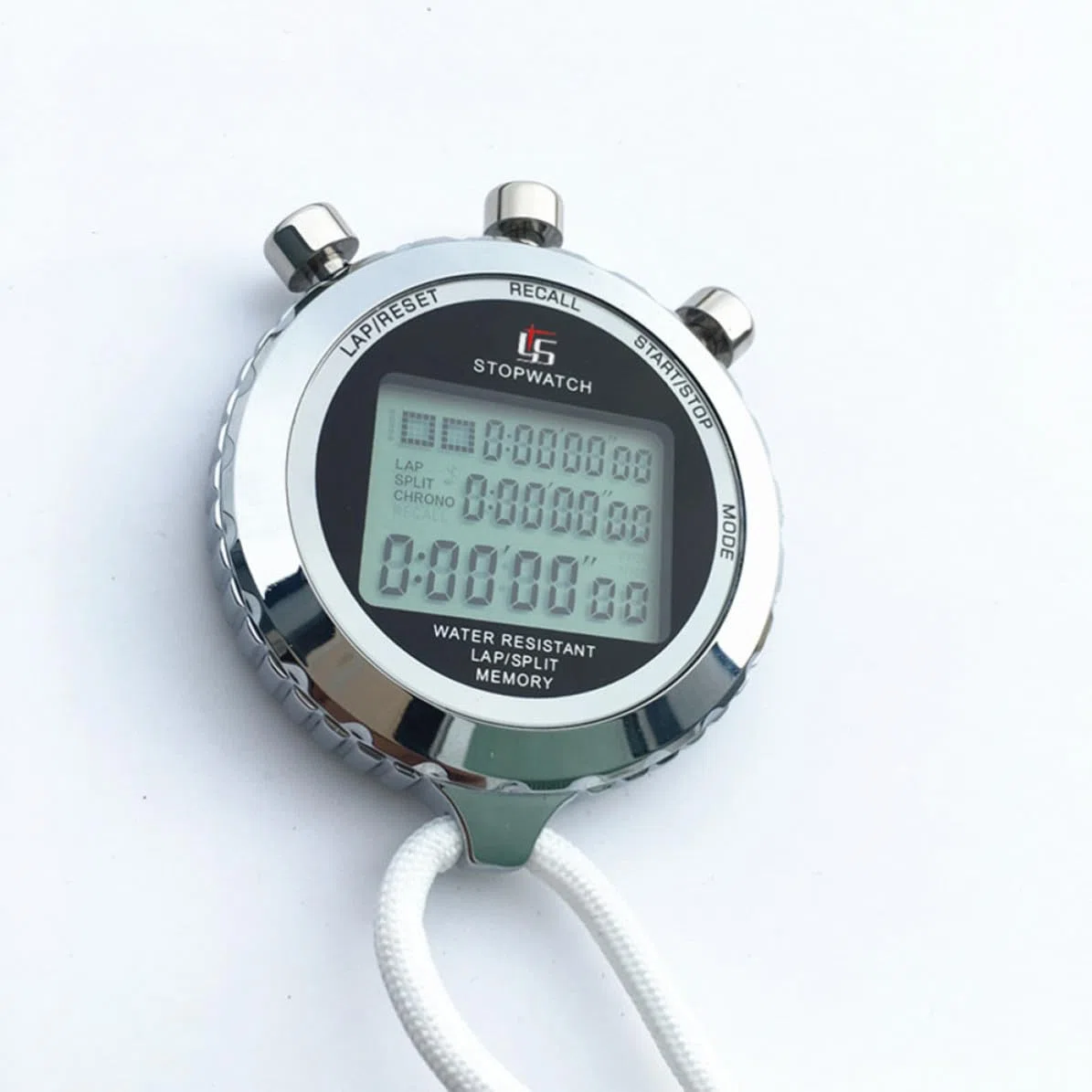Cronometro Digitale Professionale 3 Righe 120 in Acciaio | Timer Impostabile con Funzione Chronograph, Formato Portatile con Cinturino, Uso Allenamento Atletica
